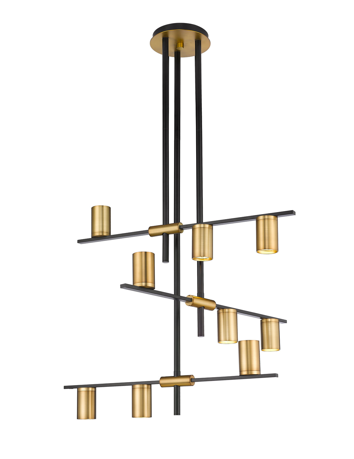 Lustre Calumet Noir mat + Laiton vieilli, 36" – vue 4
