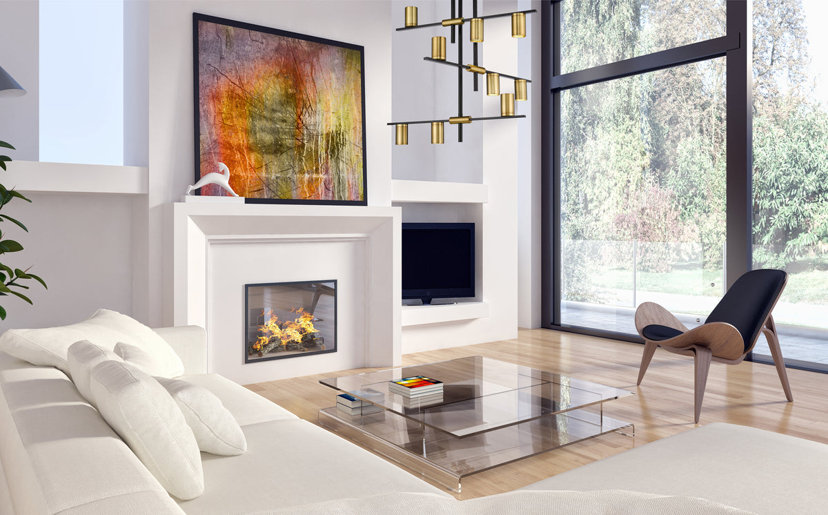 Lustre Calumet Noir mat + Laiton vieilli, 36" – vue 3