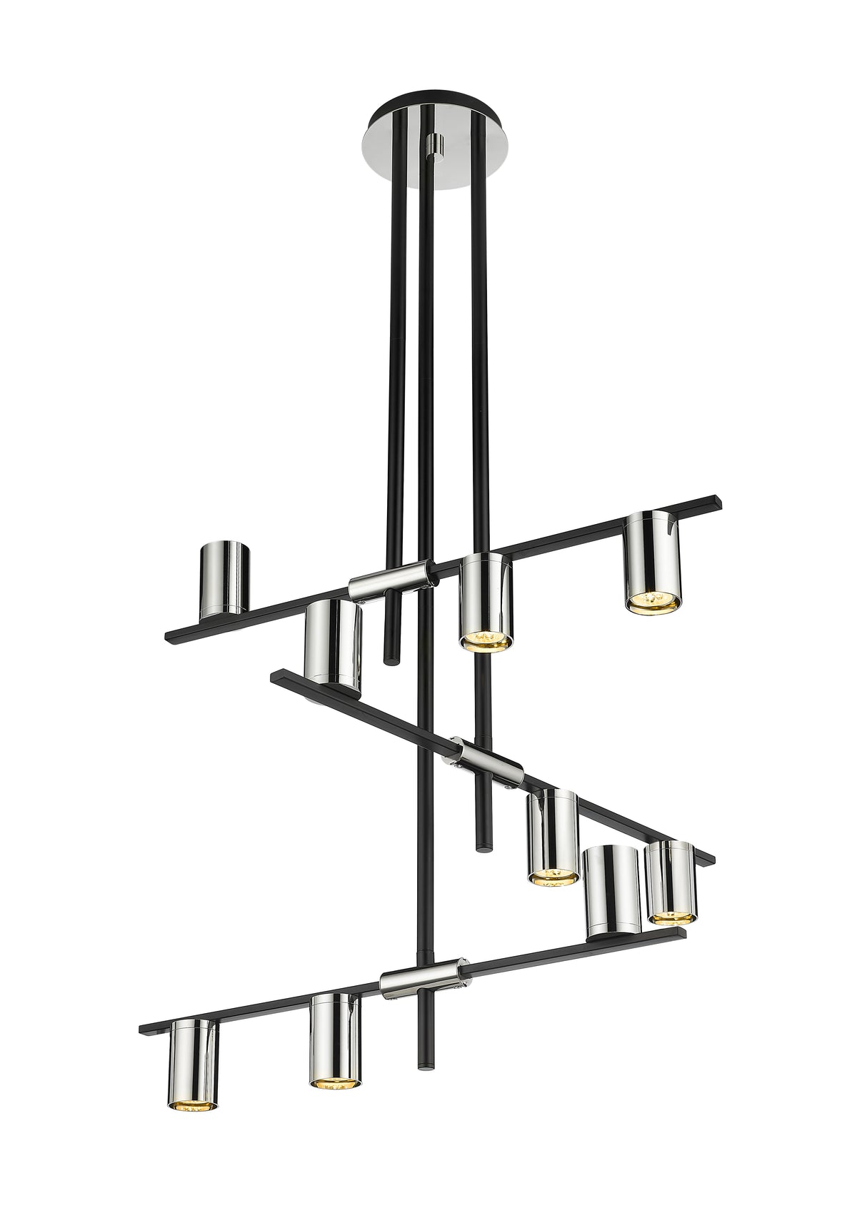 Lustre Calumet Noir mat + Nickel poli, 36" – vue 5
