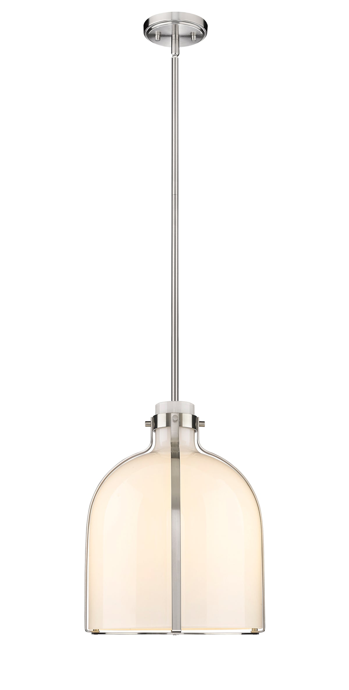 Suspension Pearson Nickel brossé, Opale blanc – vue 4