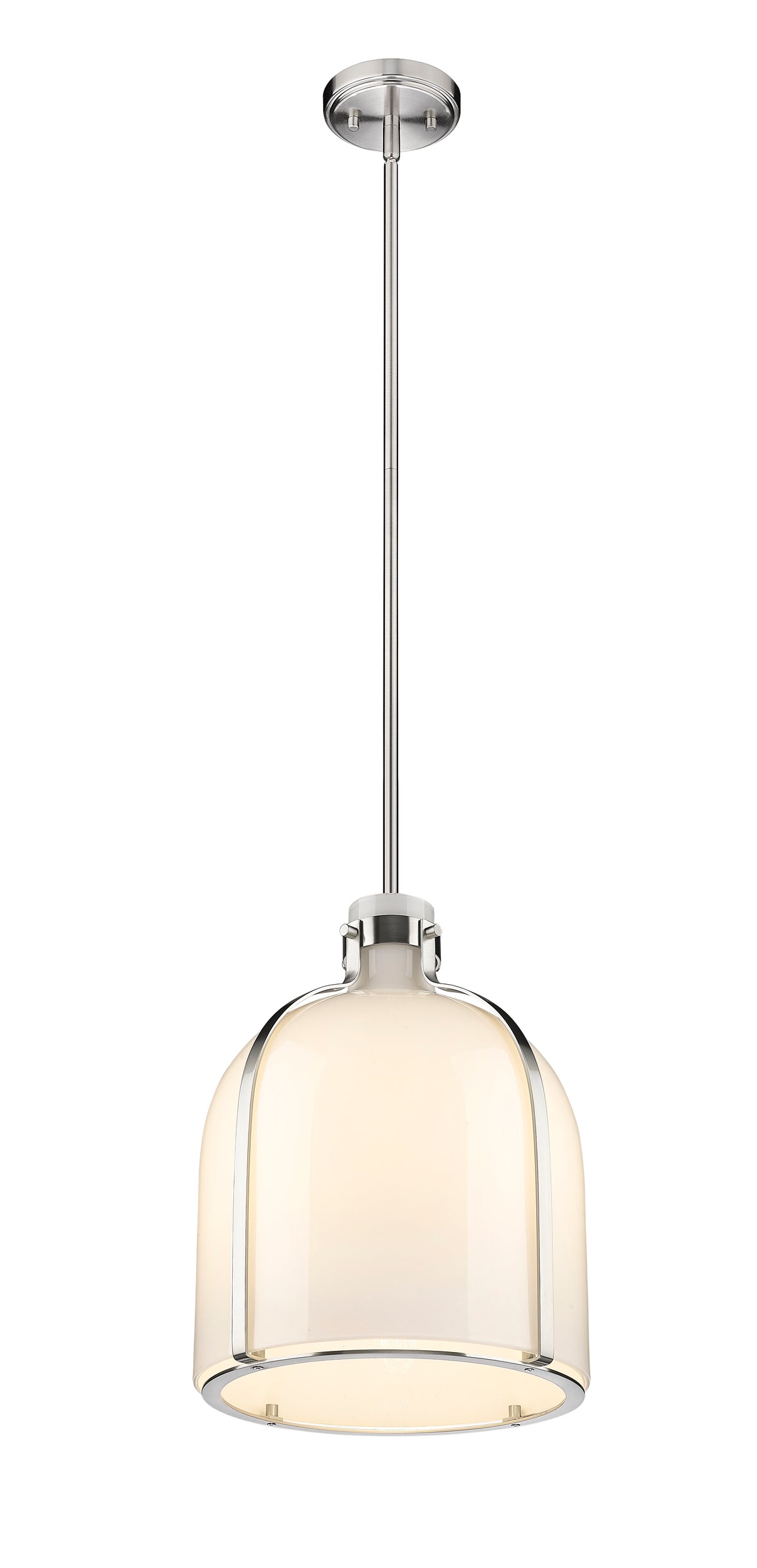 Suspension Pearson Nickel brossé, Opale blanc – vue 5
