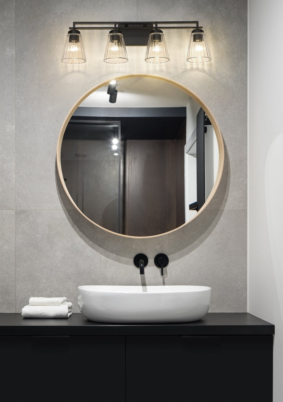 Luminaire de vanité Lyna Noir mat, 30 1/2" – vue 2
