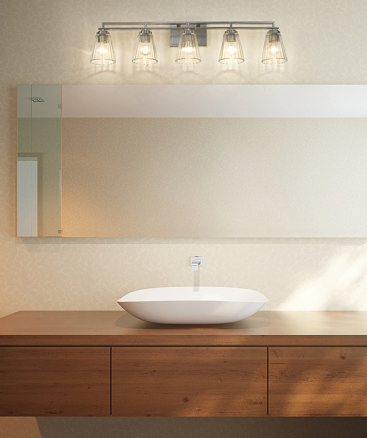 Luminaire de vanité Lyna Nickel brossé, 38 3/4" – vue 3