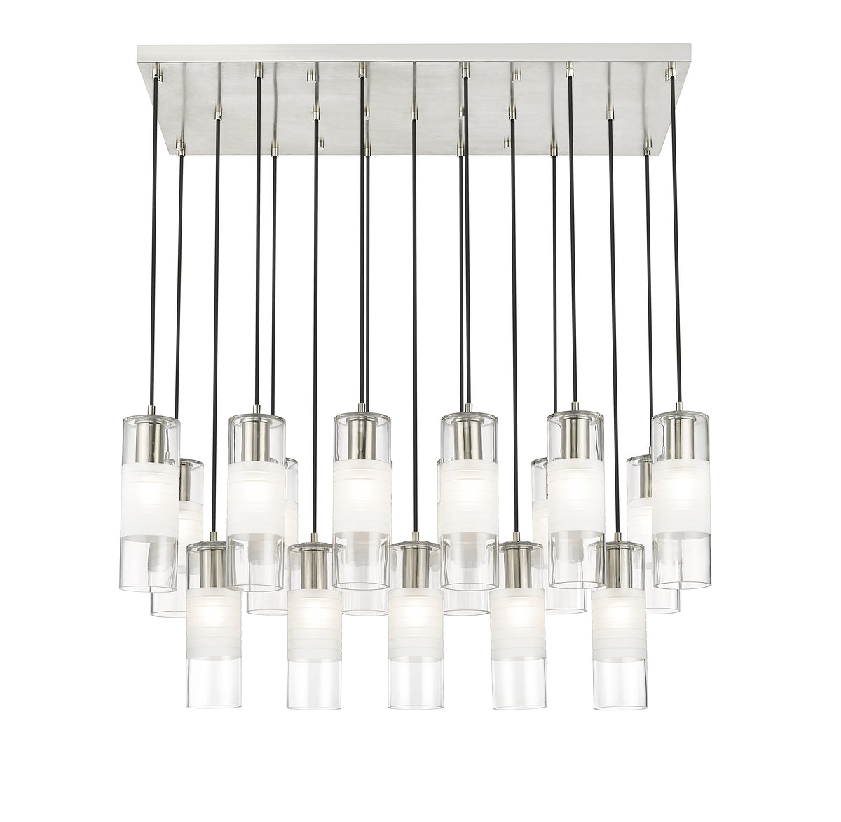 Suspension linéaire multiple Alton Nickel brossé, nombre ampoules 17 – vue 4