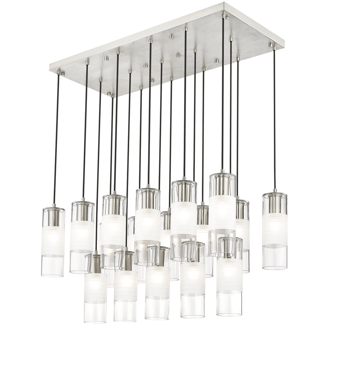 Suspension linéaire multiple Alton Nickel brossé, nombre ampoules 17 – vue 5