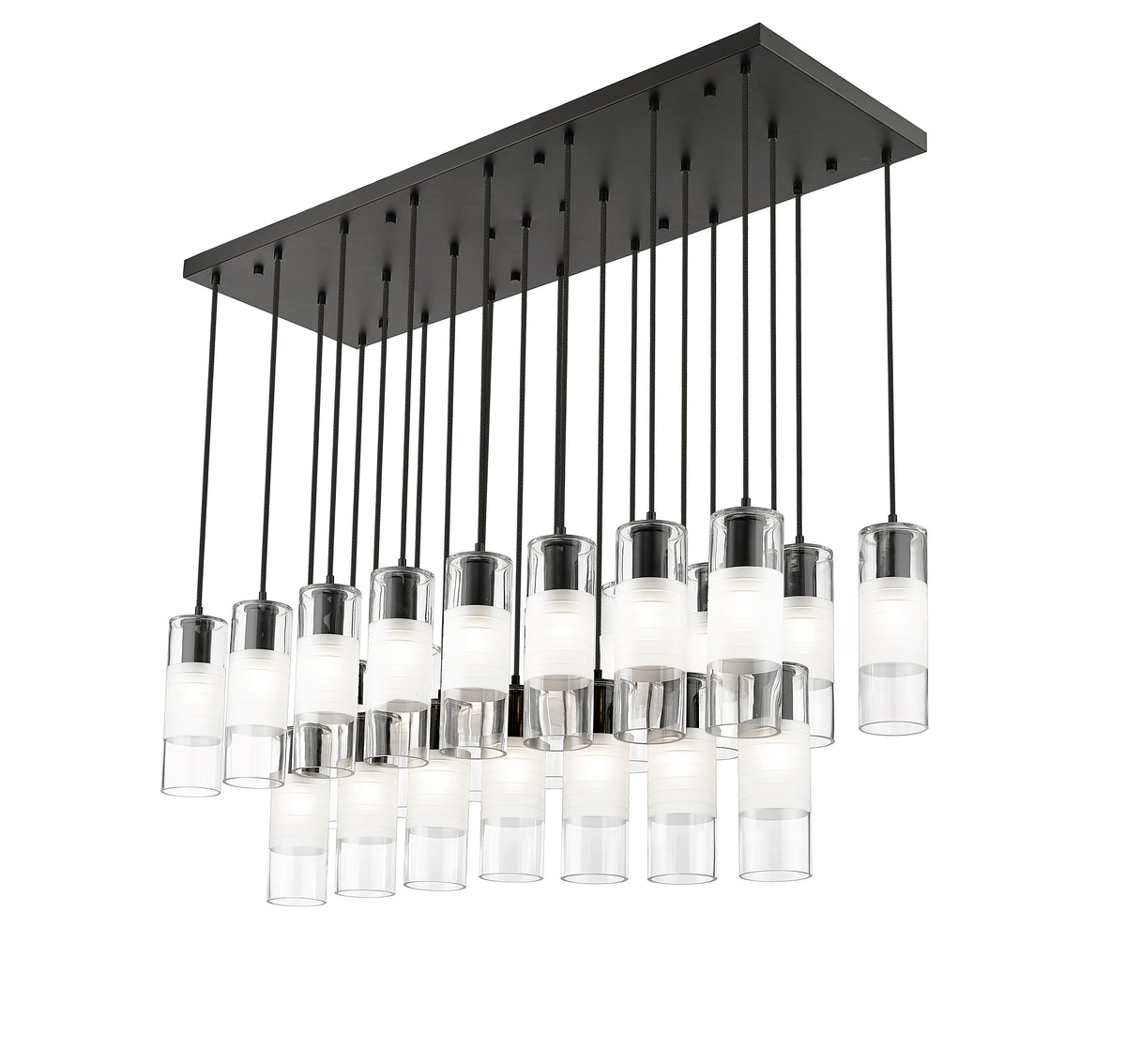 Suspension linéaire multiple Alton Noir mat, nombre ampoules 23 – vue 5
