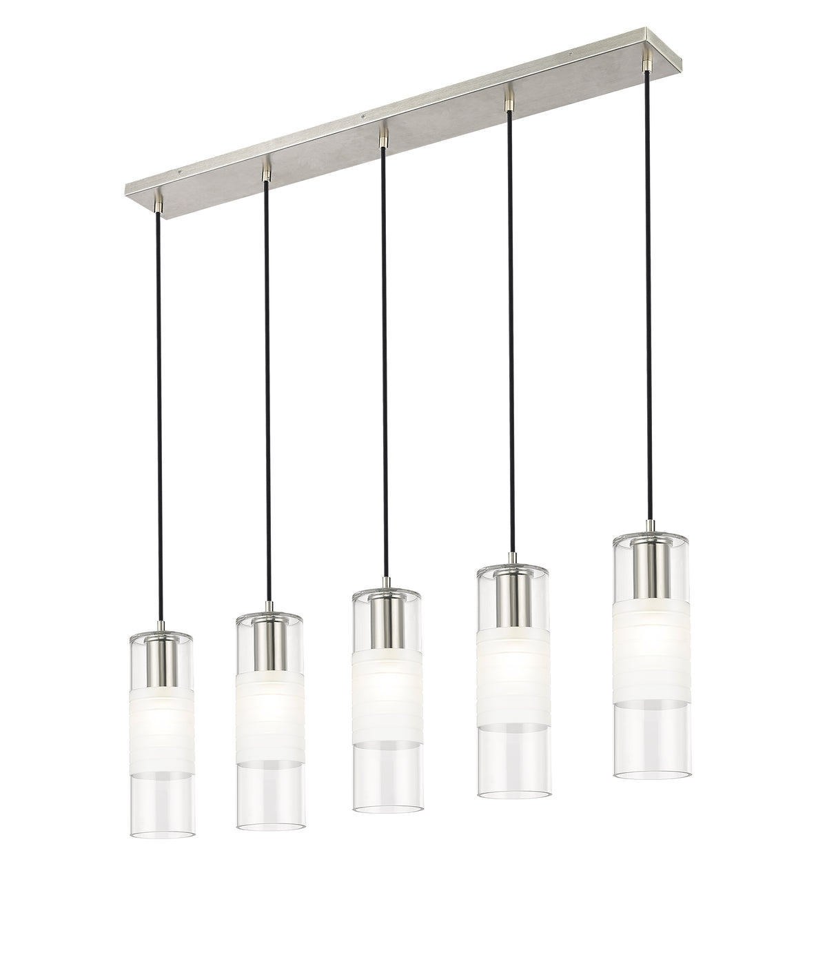 Suspension linéaire multiple Alton Nickel brossé, nombre ampoules 5 – vue 5