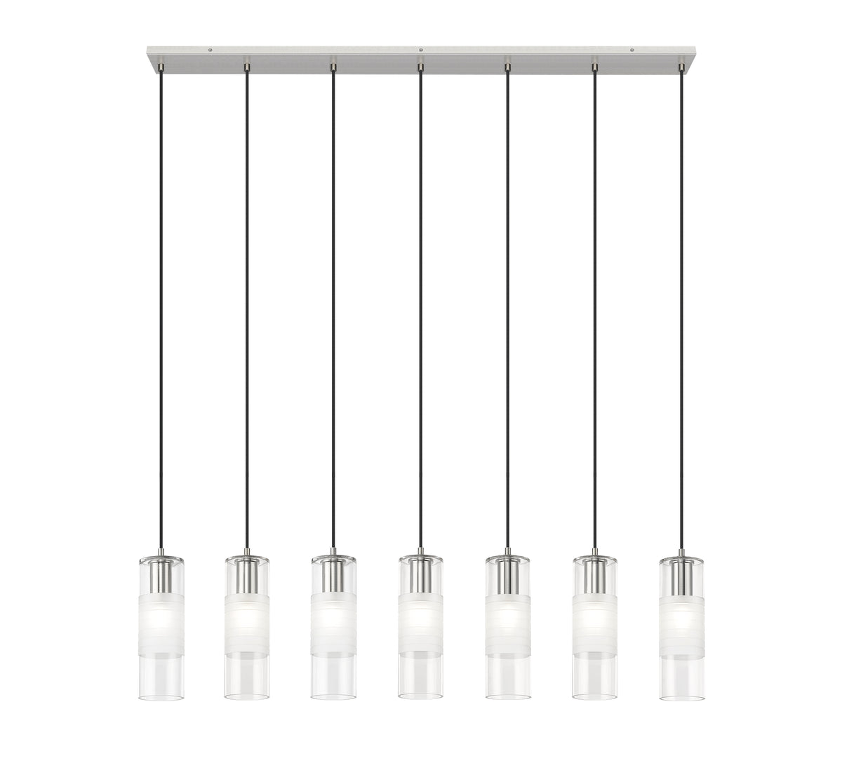 Suspension linéaire multiple Alton Nickel brossé, nombre ampoules 7 – vue 4