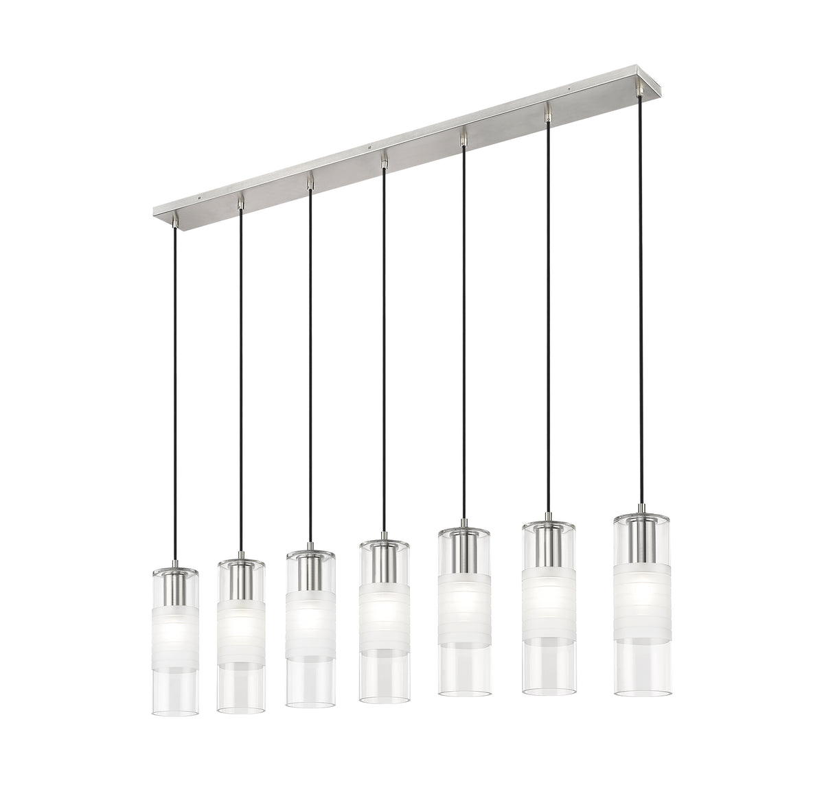 Suspension linéaire multiple Alton Nickel brossé, nombre ampoules 7 – vue 5