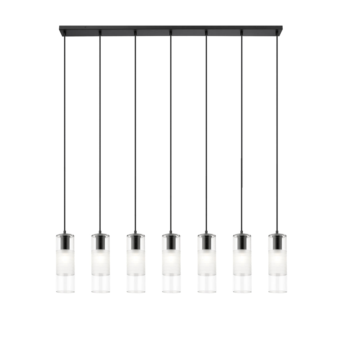 Suspension linéaire multiple Alton Noir mat, nombre ampoules 7 – vue 4