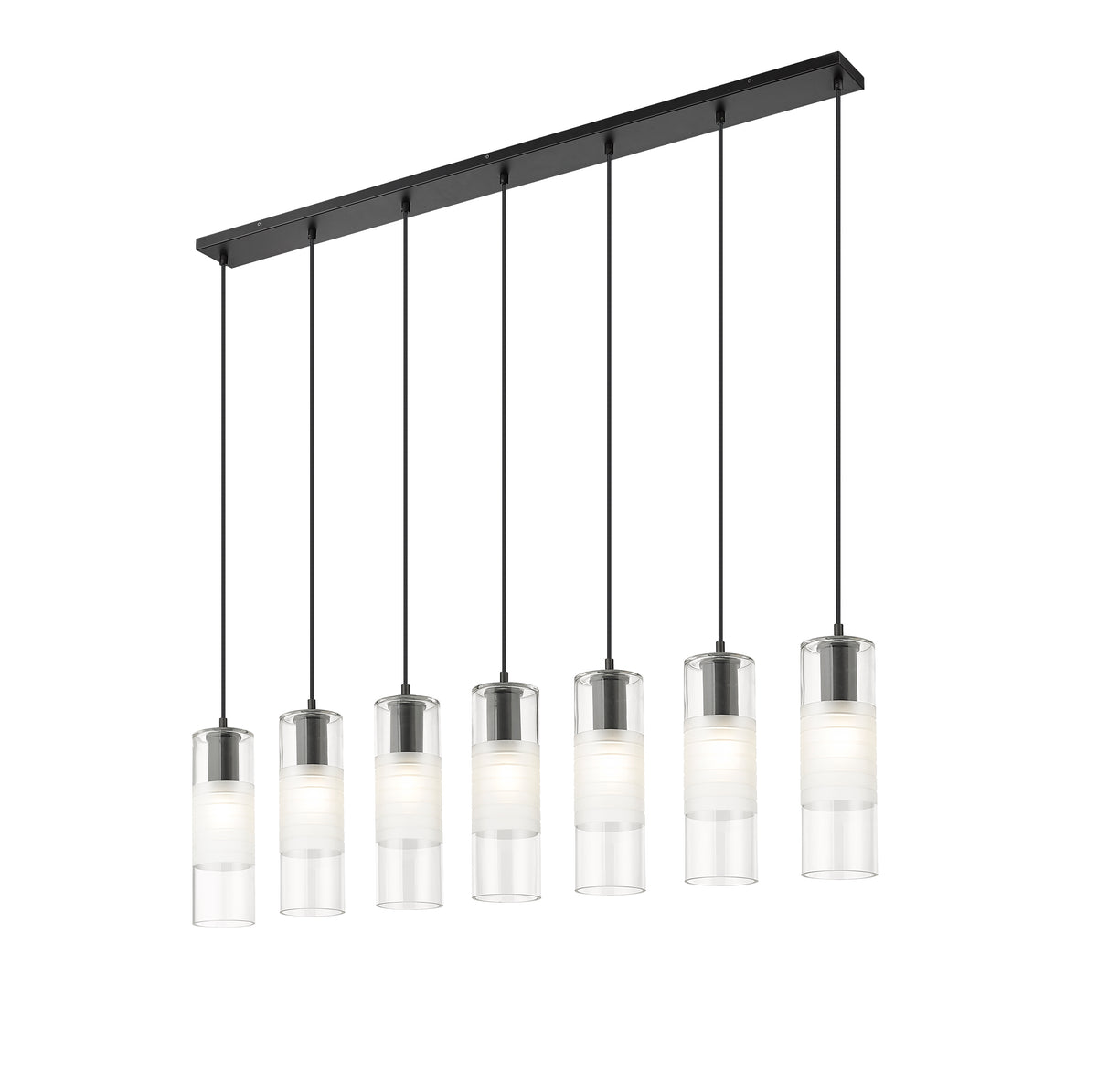 Suspension linéaire multiple Alton Noir mat, nombre ampoules 7 – vue 5