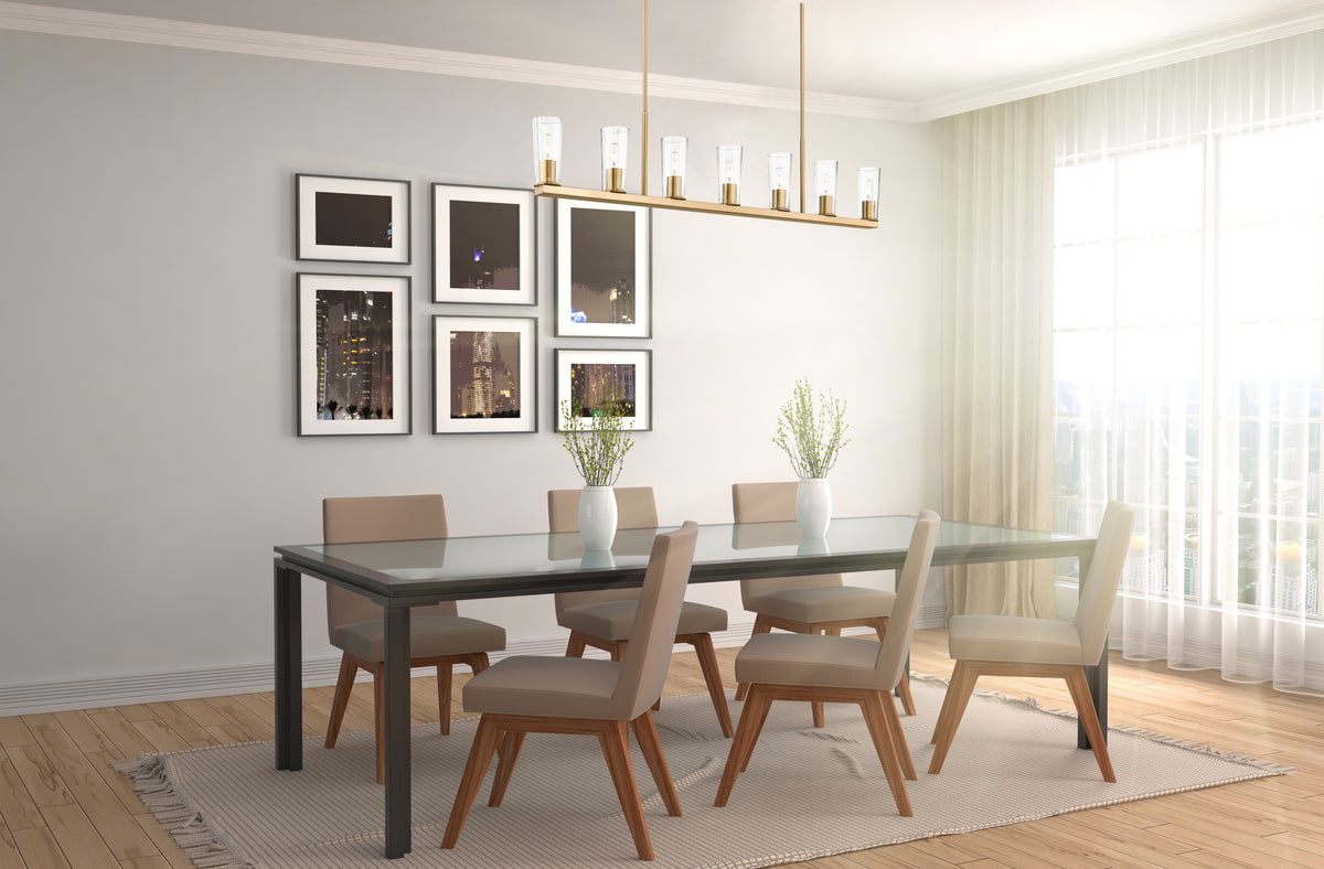 Suspension linéaire Titus Or moderne, nombre ampoules 7 – vue 3