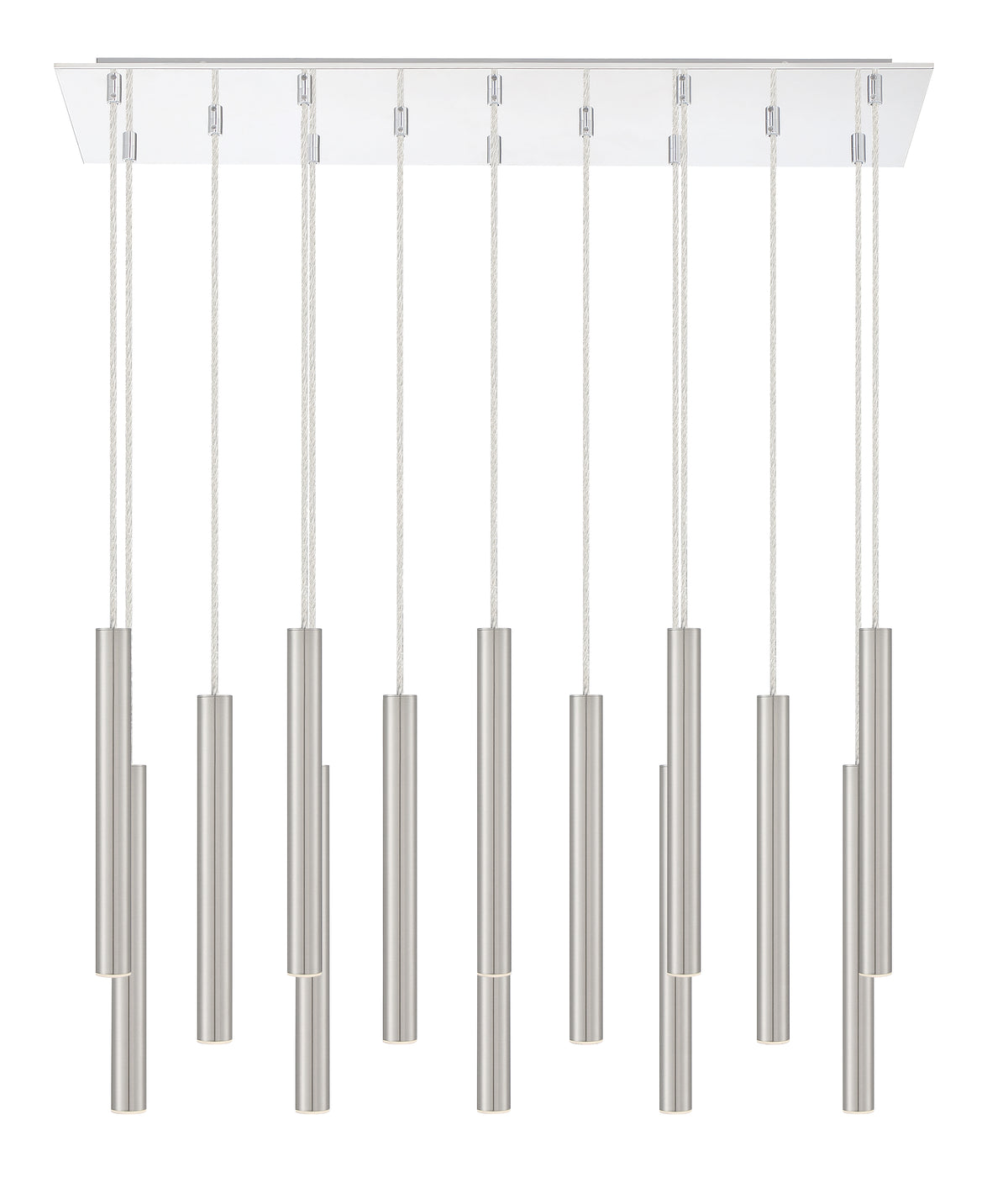 Suspension linéaire Forest — 2-Tier 14 lumières Nickel brossé, 12" – vue 5