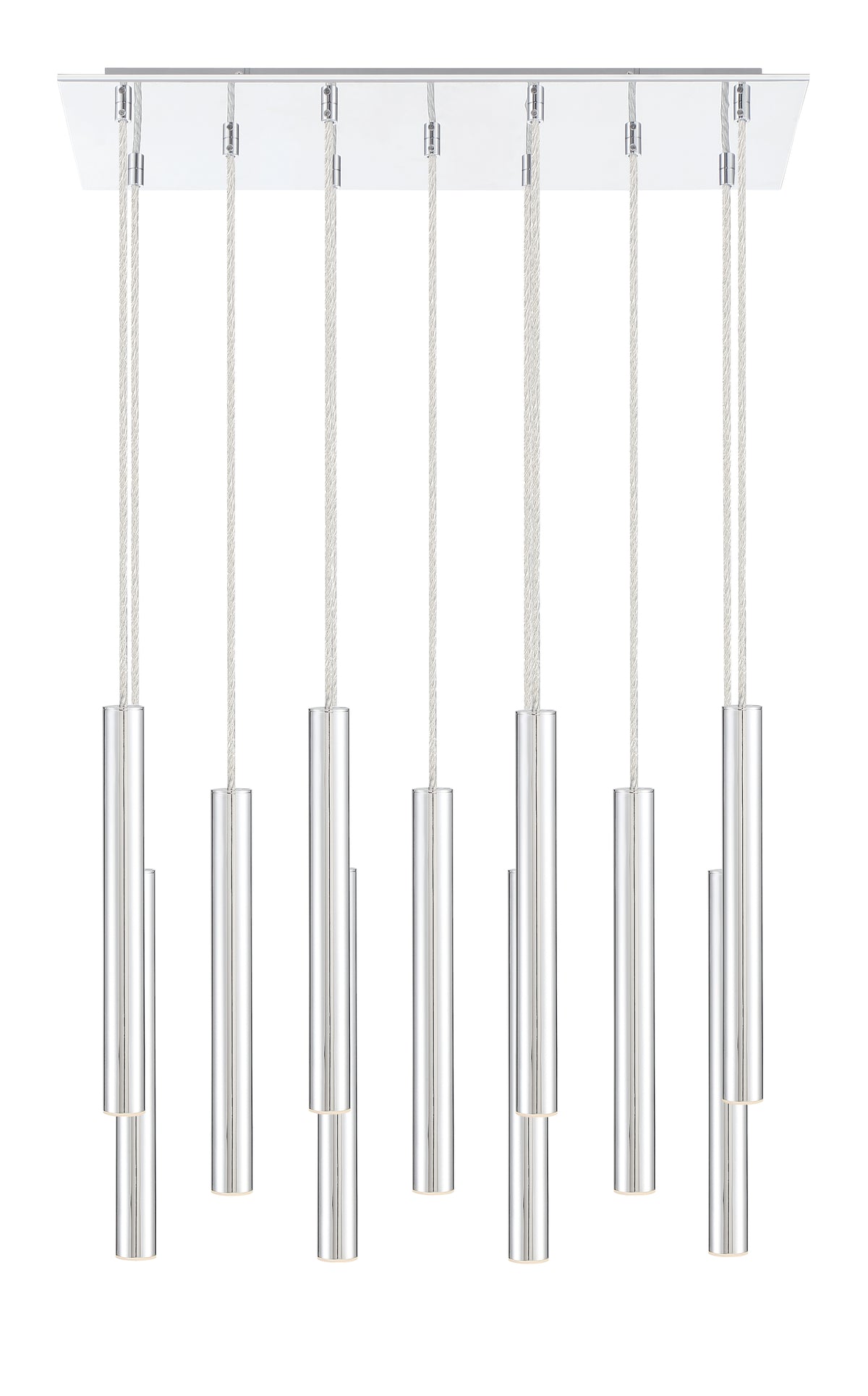 Suspension linéaire Forest — 2-Tier 11 lumières Chrome, 12" – vue 5