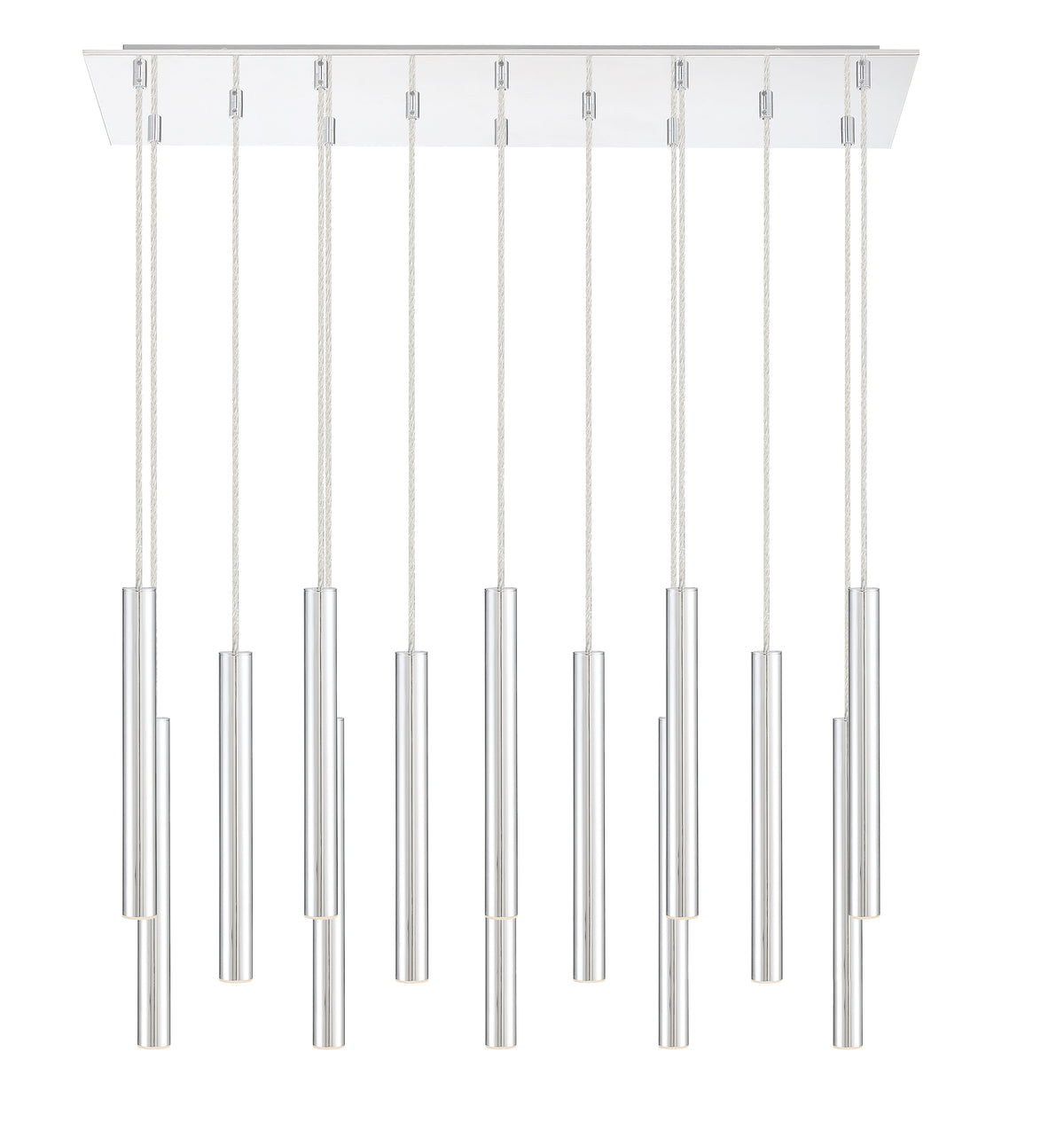 Suspension linéaire Forest — 2-Tier 14 lumières Chrome, 12" – vue 5