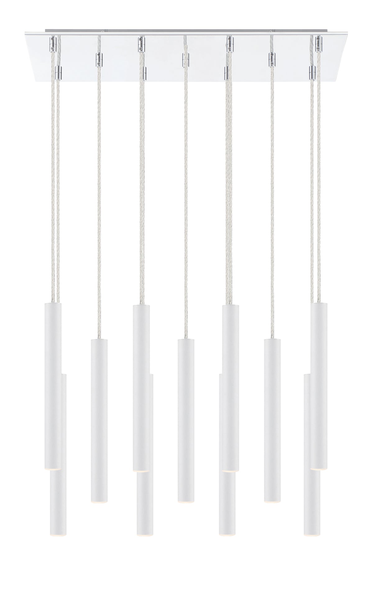 Suspension linéaire Forest — 2-Tier 11 lumières Blanc mat, 12" – vue 5