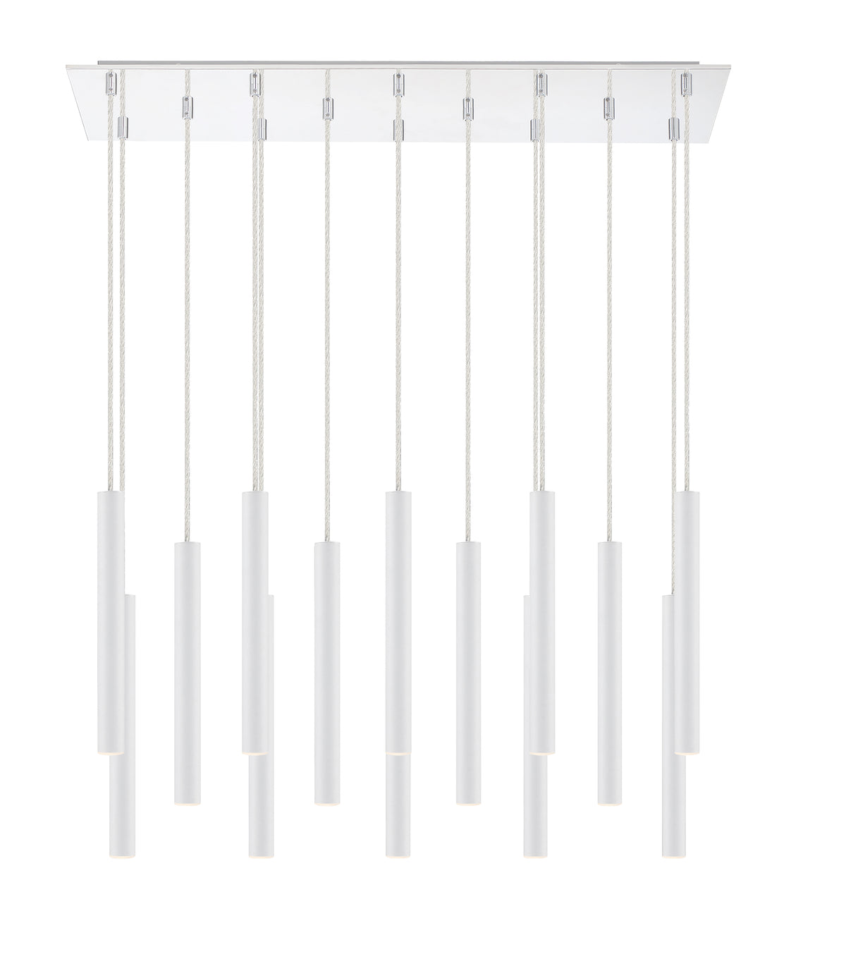 Suspension linéaire Forest — 2-Tier 14 lumières Blanc mat, 12" – vue 5