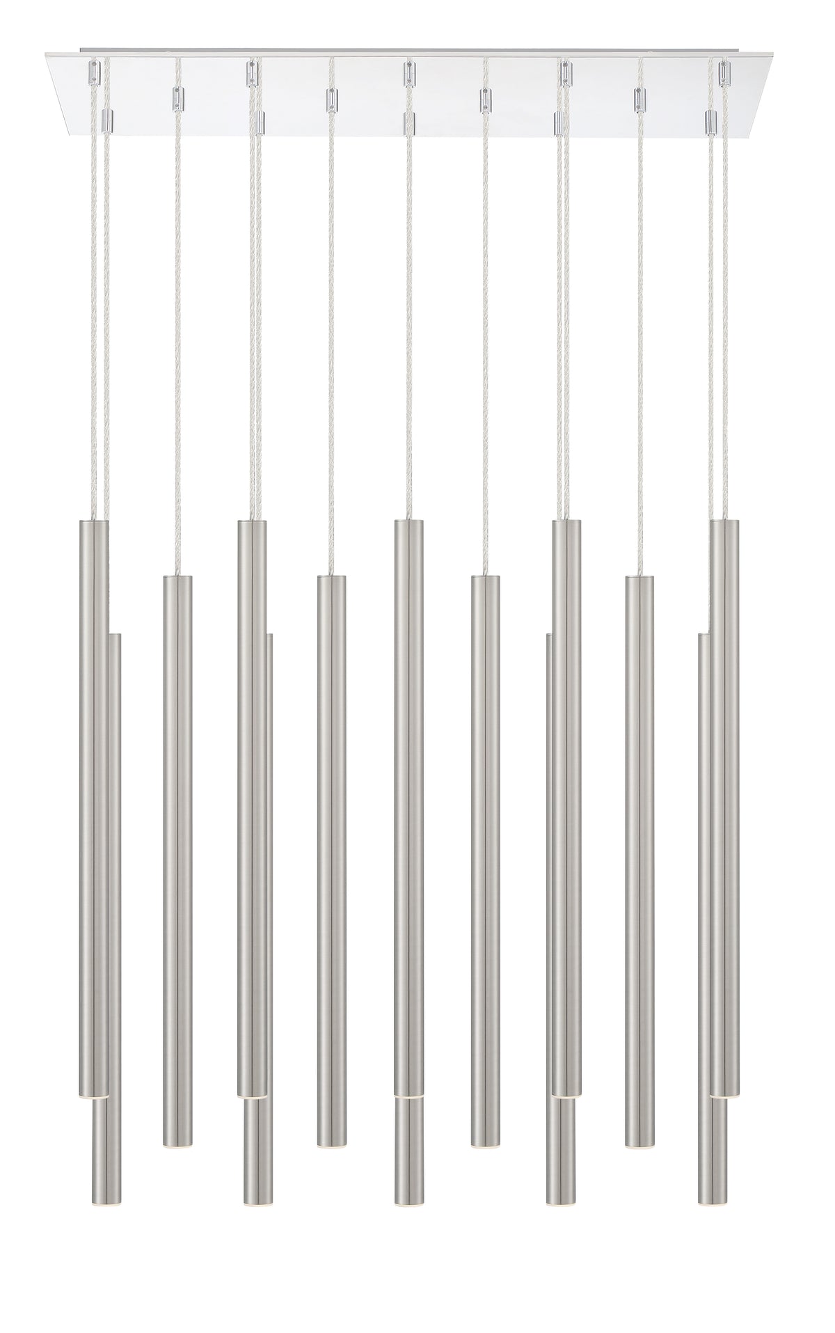 Suspension linéaire Forest — 2-Tier 14 lumières Nickel brossé, 24" – vue 5