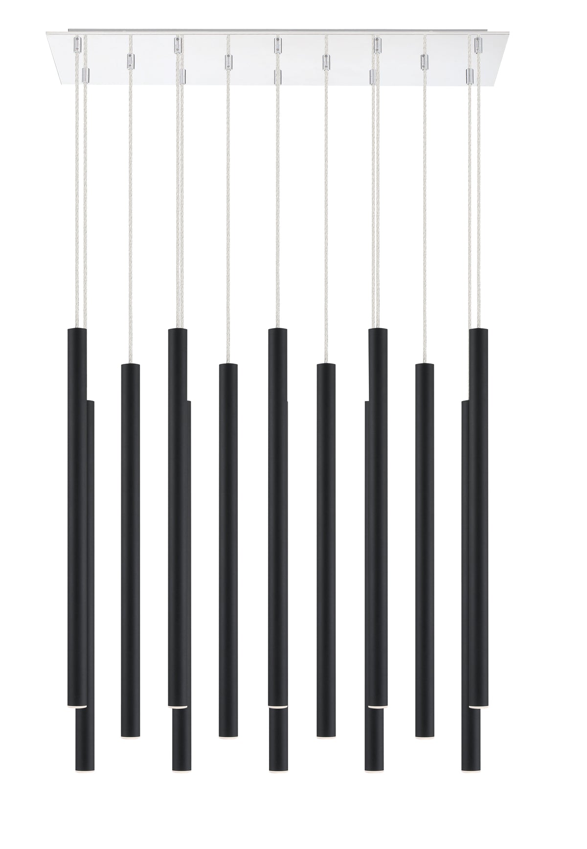 Suspension linéaire Forest — 2-Tier 14 lumières Noir mat, 24" – vue 5