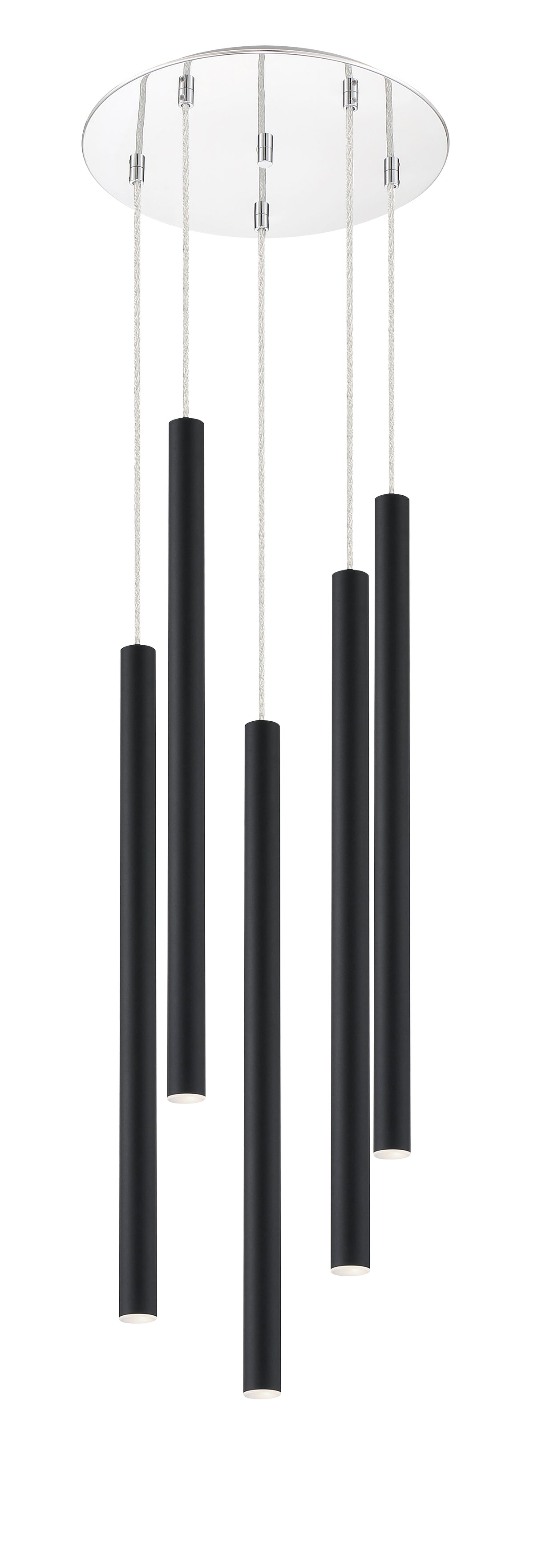 Suspension multiple 24" Forest Noir mat, Chrome, nombre ampoules 5 – vue 4