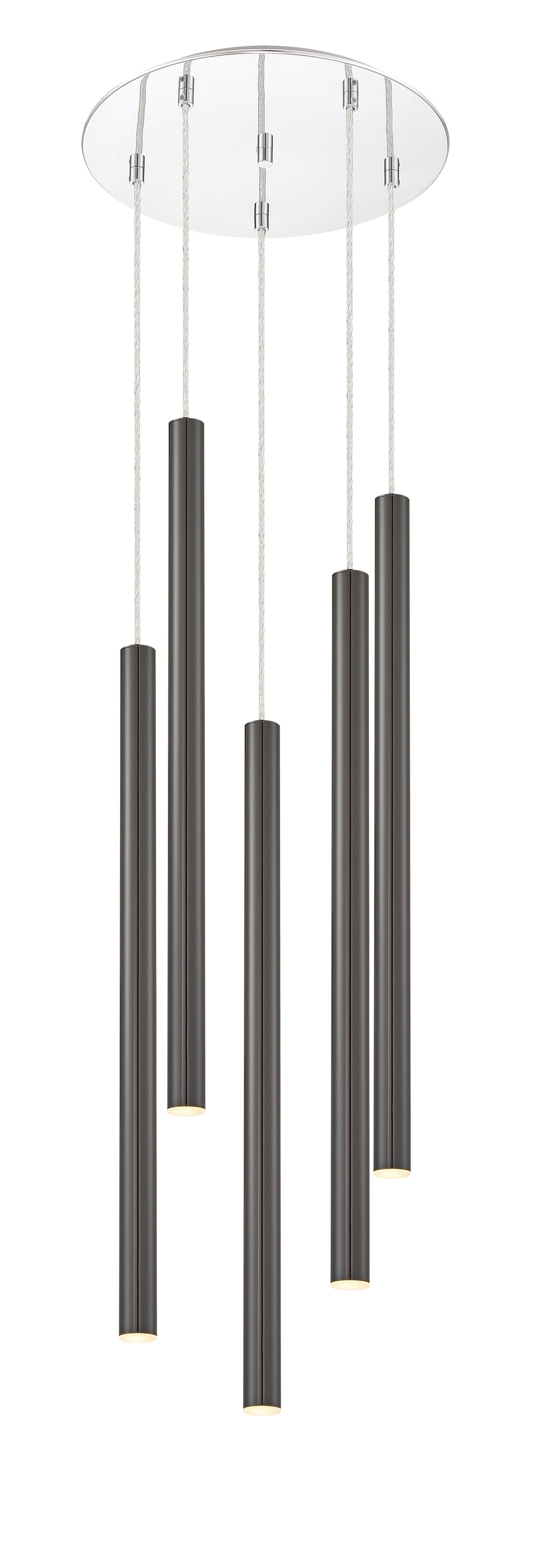 Suspension multiple 24" Forest Noir perle, Chrome, nombre ampoules 5 – vue 4