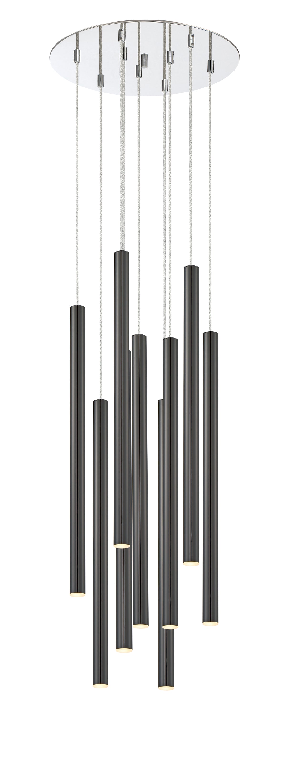 Suspension multiple 24" Forest Noir perle, Chrome, nombre ampoules 9 – vue 4