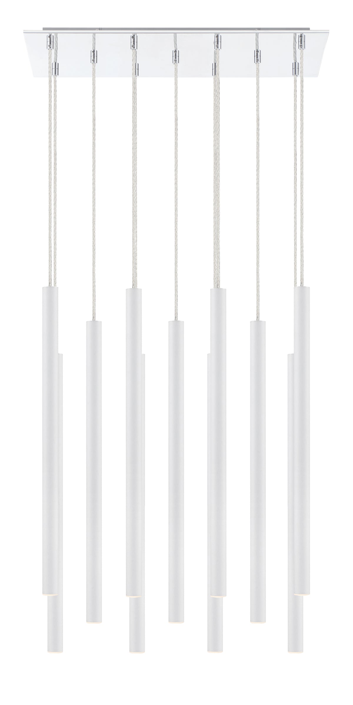 Suspension linéaire Forest — 2-Tier 11 lumières Blanc mat, 24" – vue 5