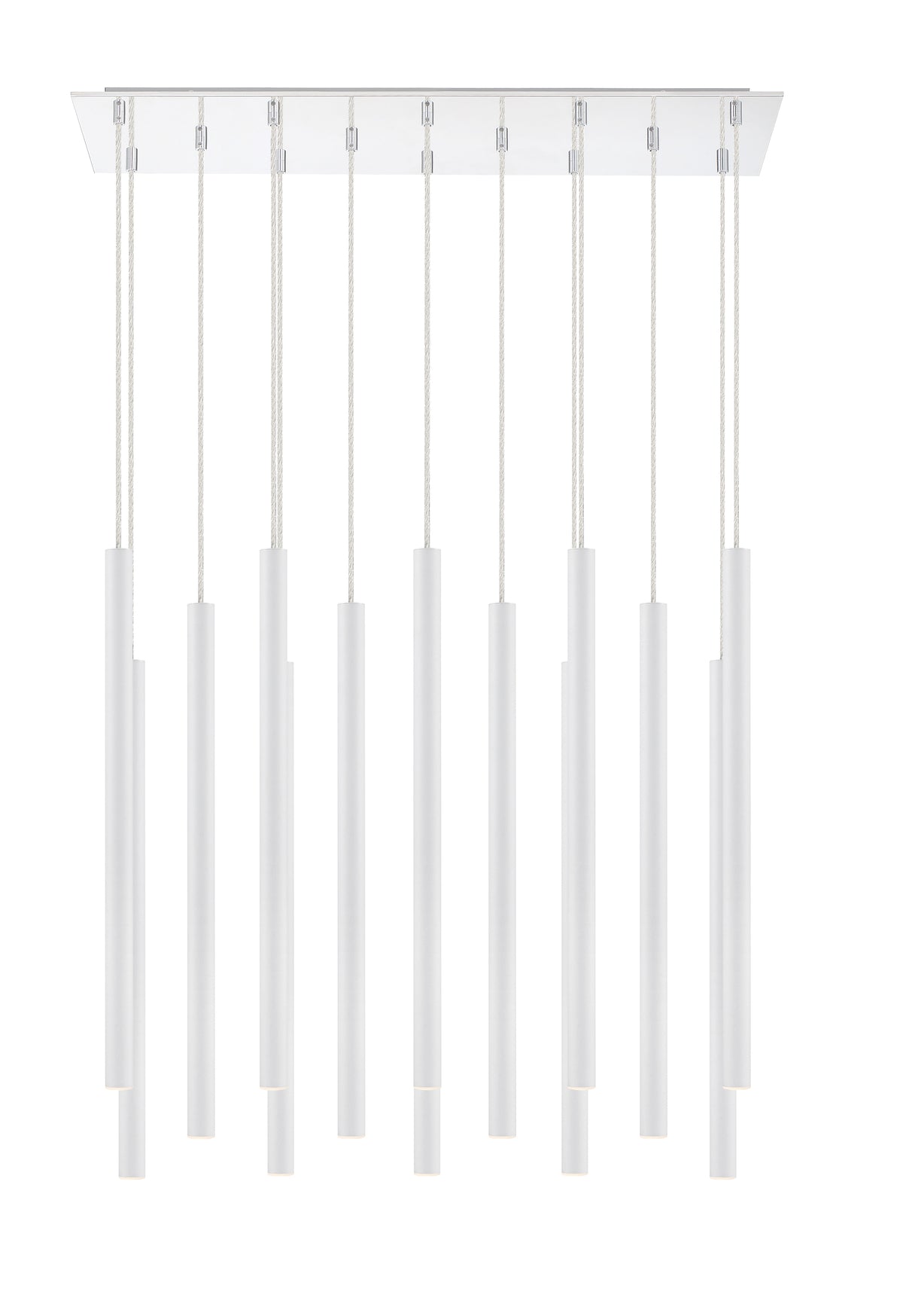 Suspension linéaire Forest — 2-Tier 14 lumières Blanc mat, 24" – vue 5