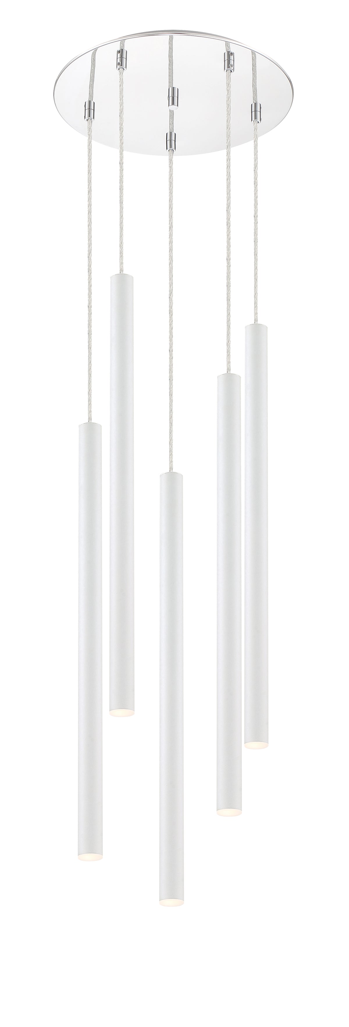 Suspension multiple 24" Forest Blanc mat, Chrome, nombre ampoules 5 – vue 4