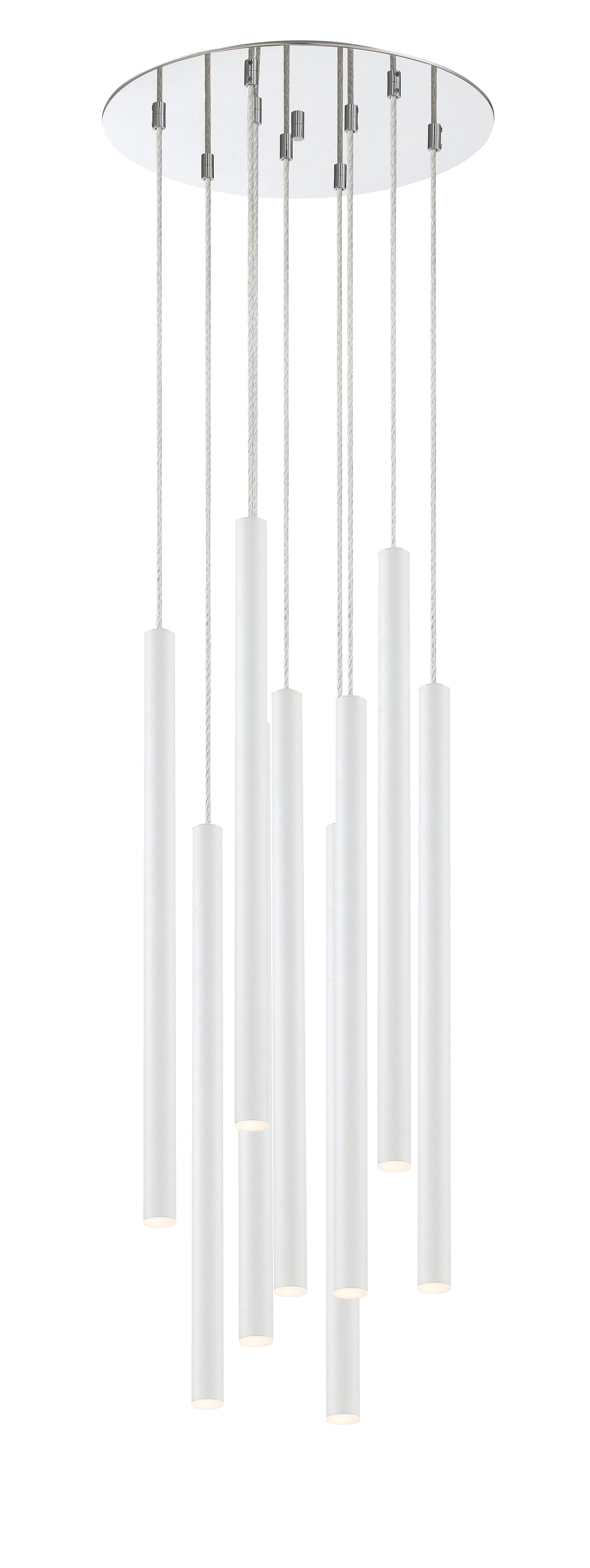 Suspension multiple 24" Forest Blanc mat, Chrome, nombre ampoules 9 – vue 4