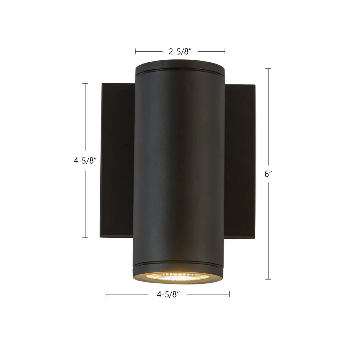 Applique extérieure 2po Nordic Vers le haut ou vers le bas, Noir, 6" – vue 6