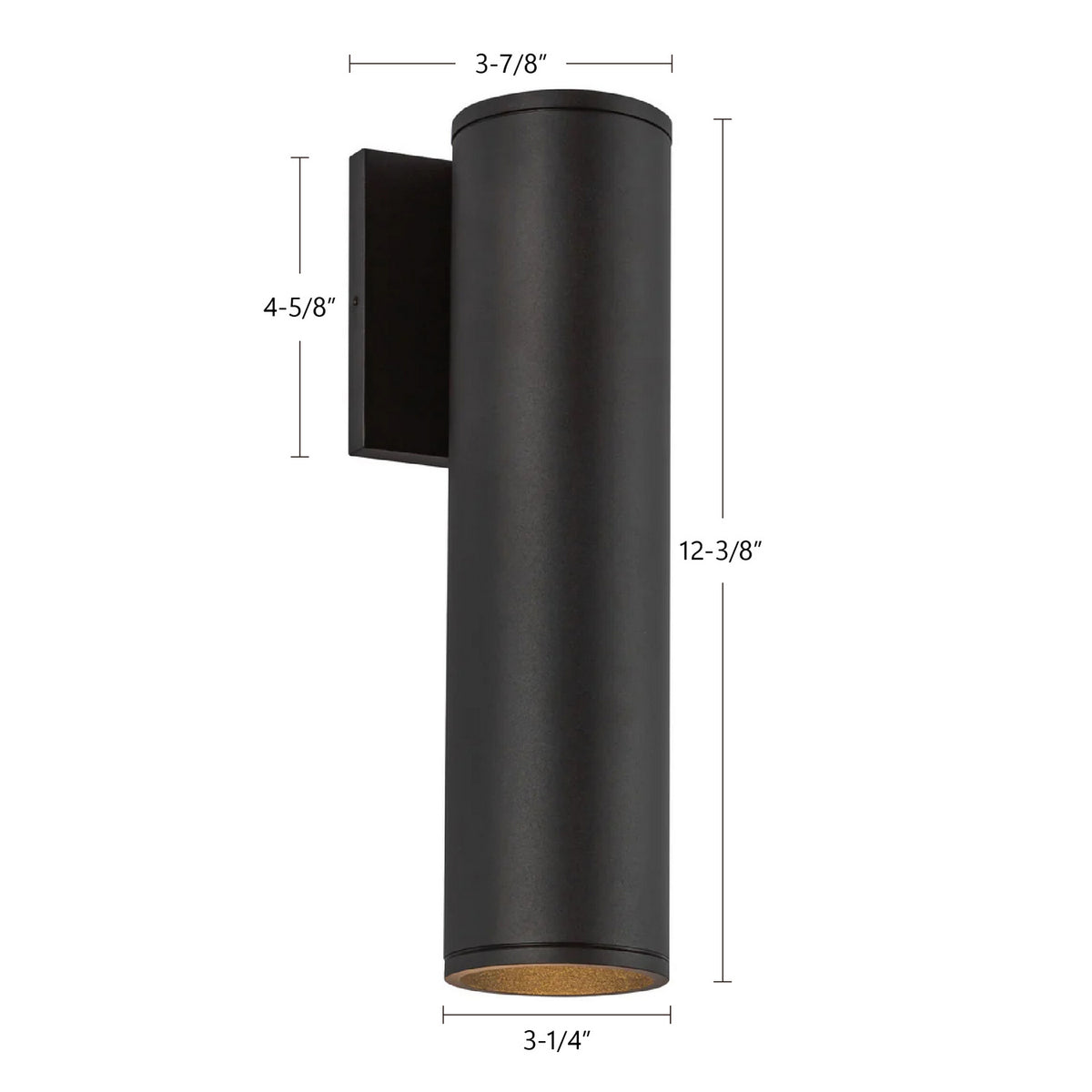 Applique extérieure 3po Lorna Noir, 12 3/8" – vue 7