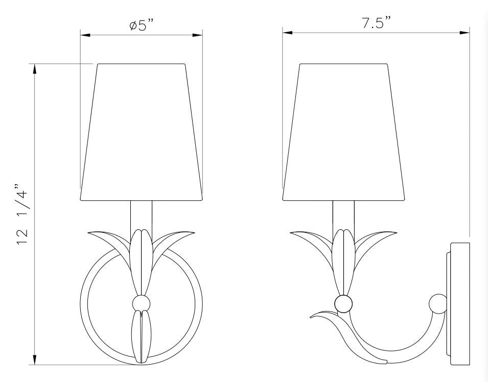 Applique murale Aslin Or feuille, 5" – vue 2