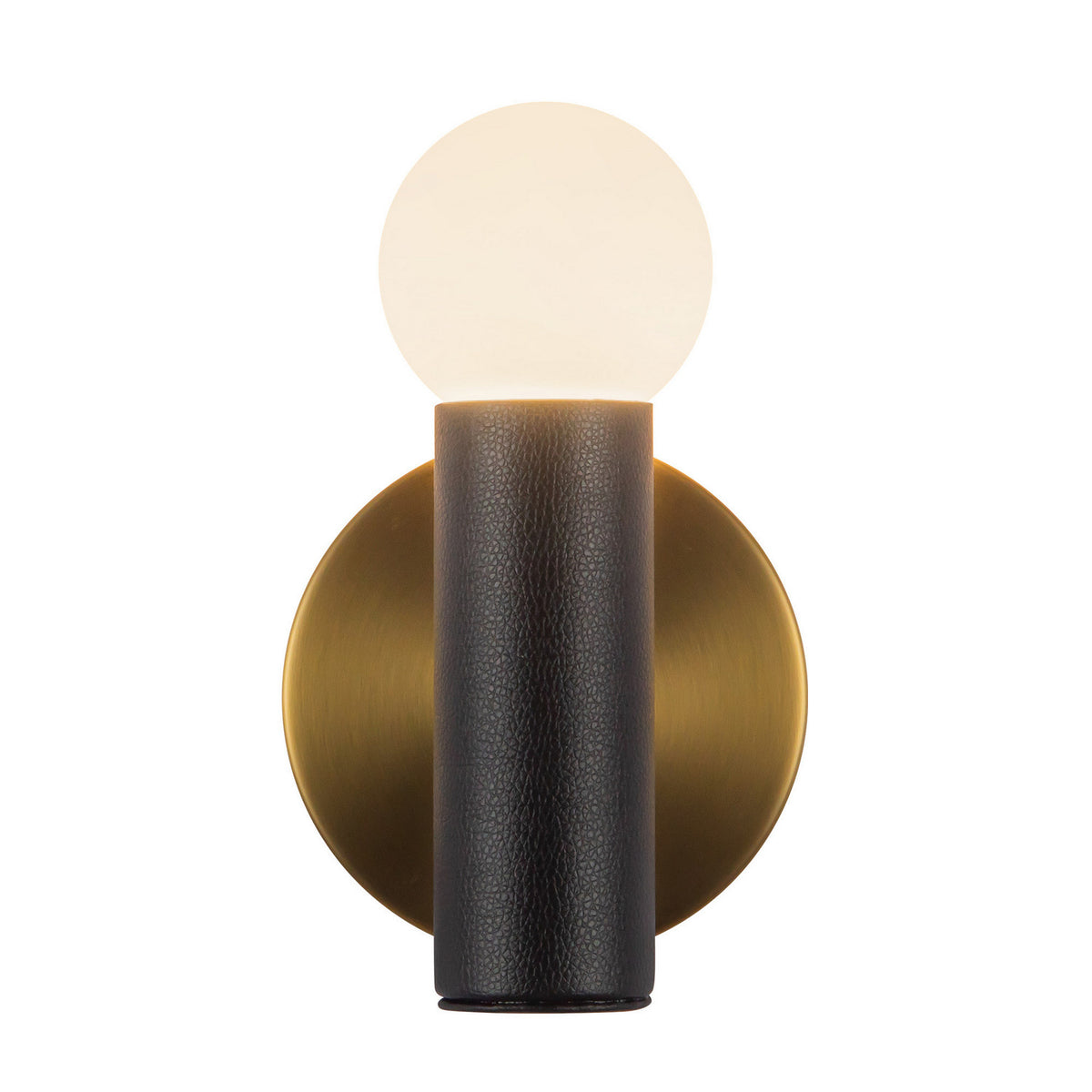 Applique murale Calla Or brossé / Noir cuir végan, 8 3/8" – Kuzco Lighting