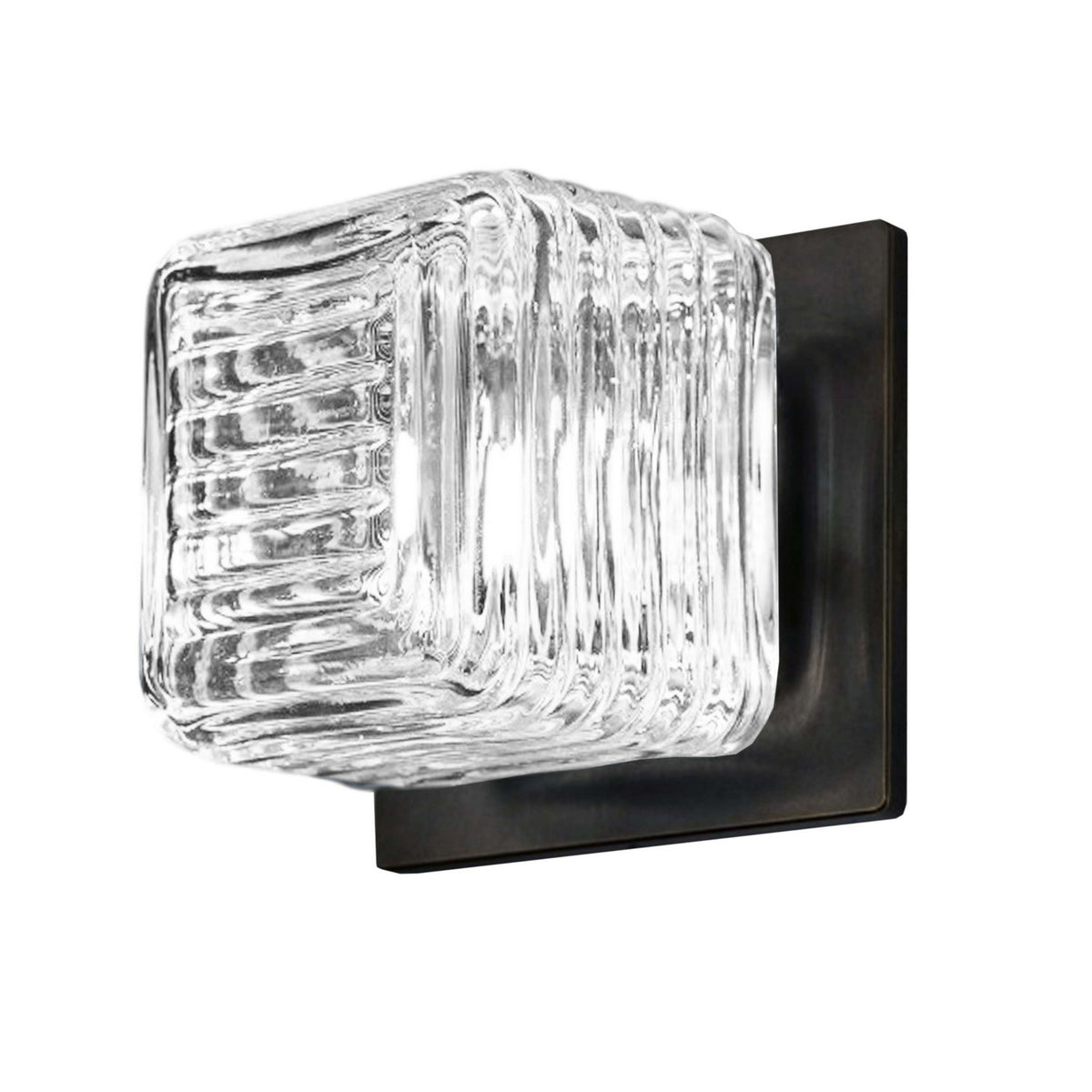 Applique murale carrée Berkley Transparent / Noir mat – Dainolite