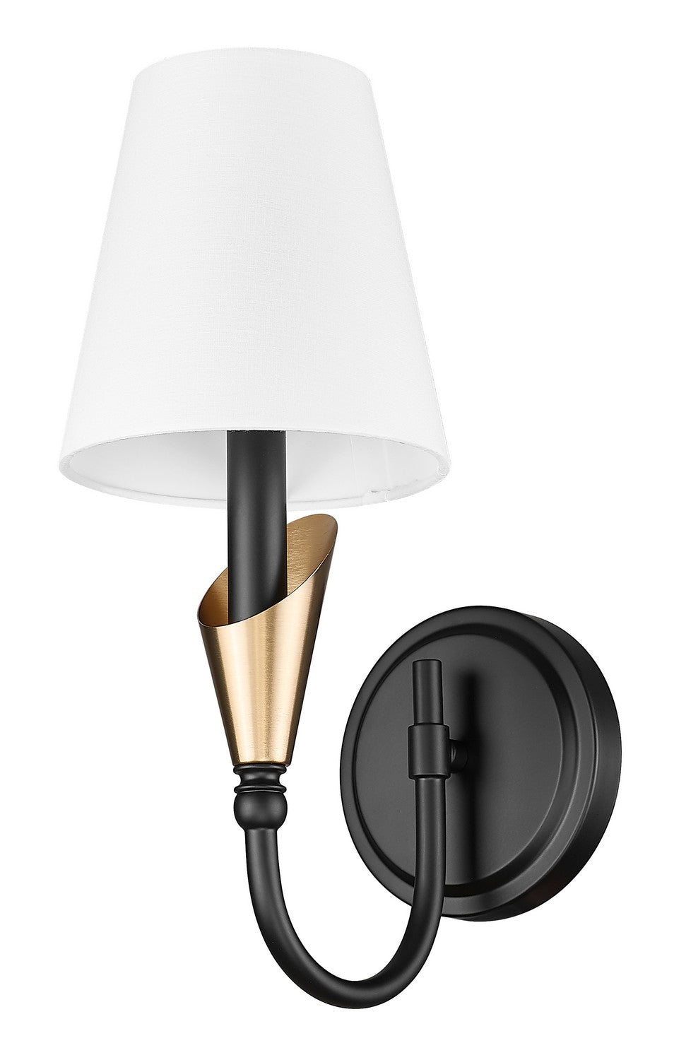 Applique murale Claudelle Noir mat + Or moderne, 14" – vue 5