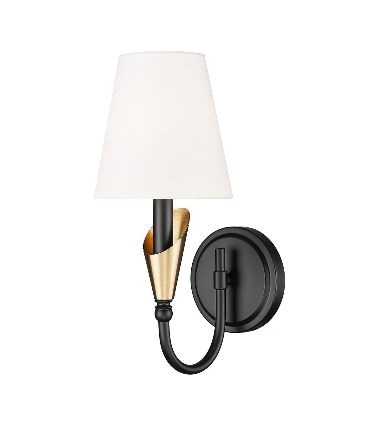 Applique murale Claudelle Noir mat + Or moderne, 14" – Z-Lite