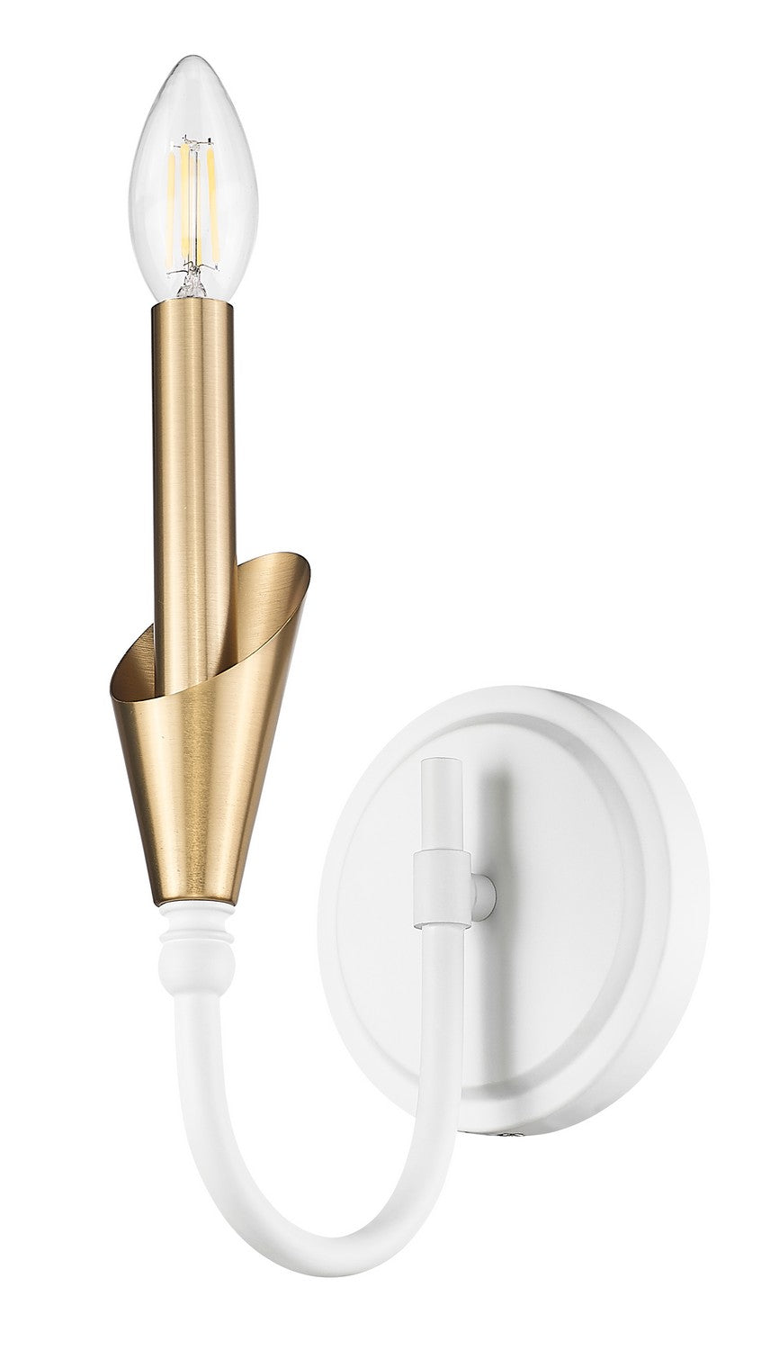 Applique murale Claudelle Blanc toundra + Or moderne, 14" – vue 3