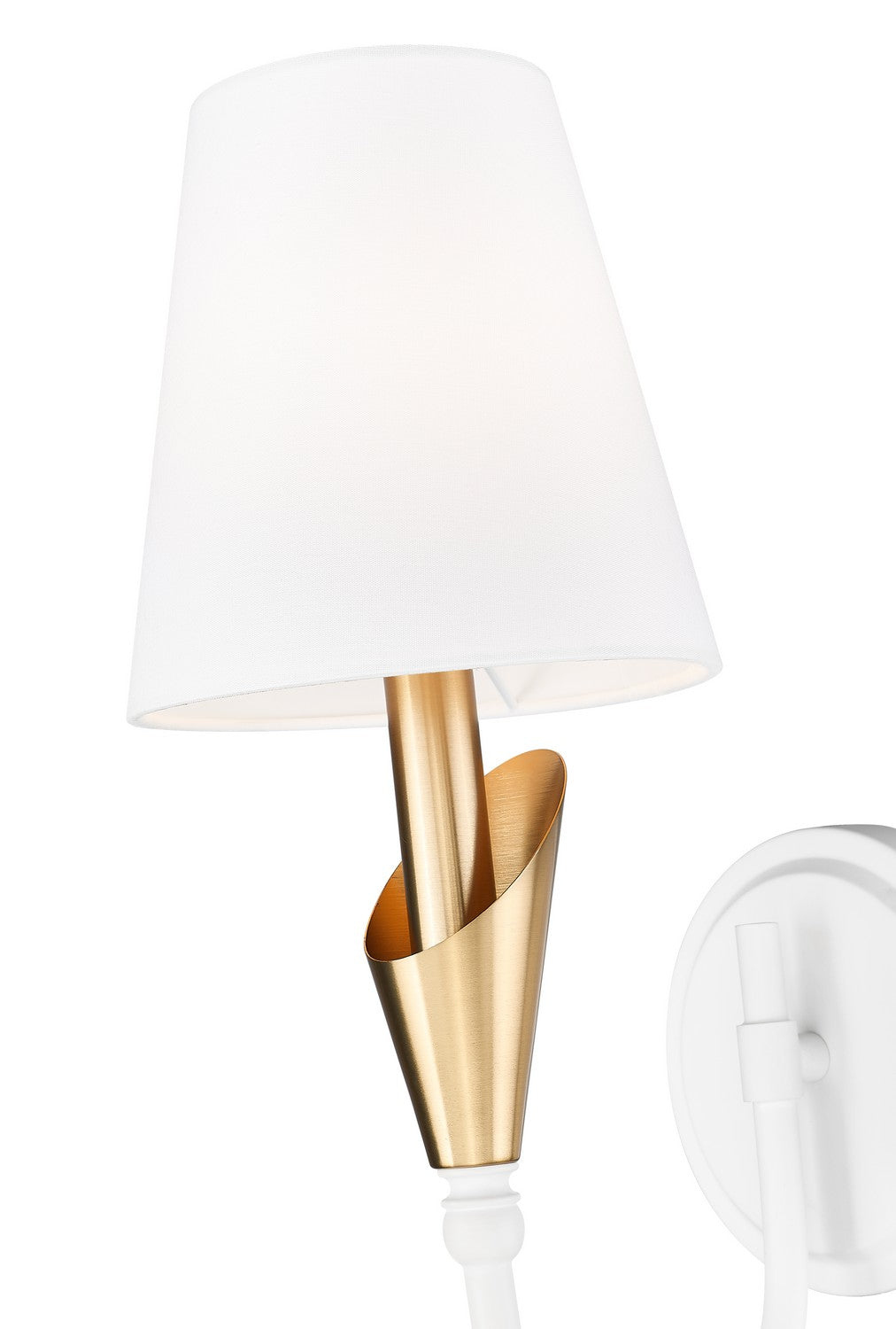 Applique murale Claudelle Blanc toundra + Or moderne, 14" – vue 4