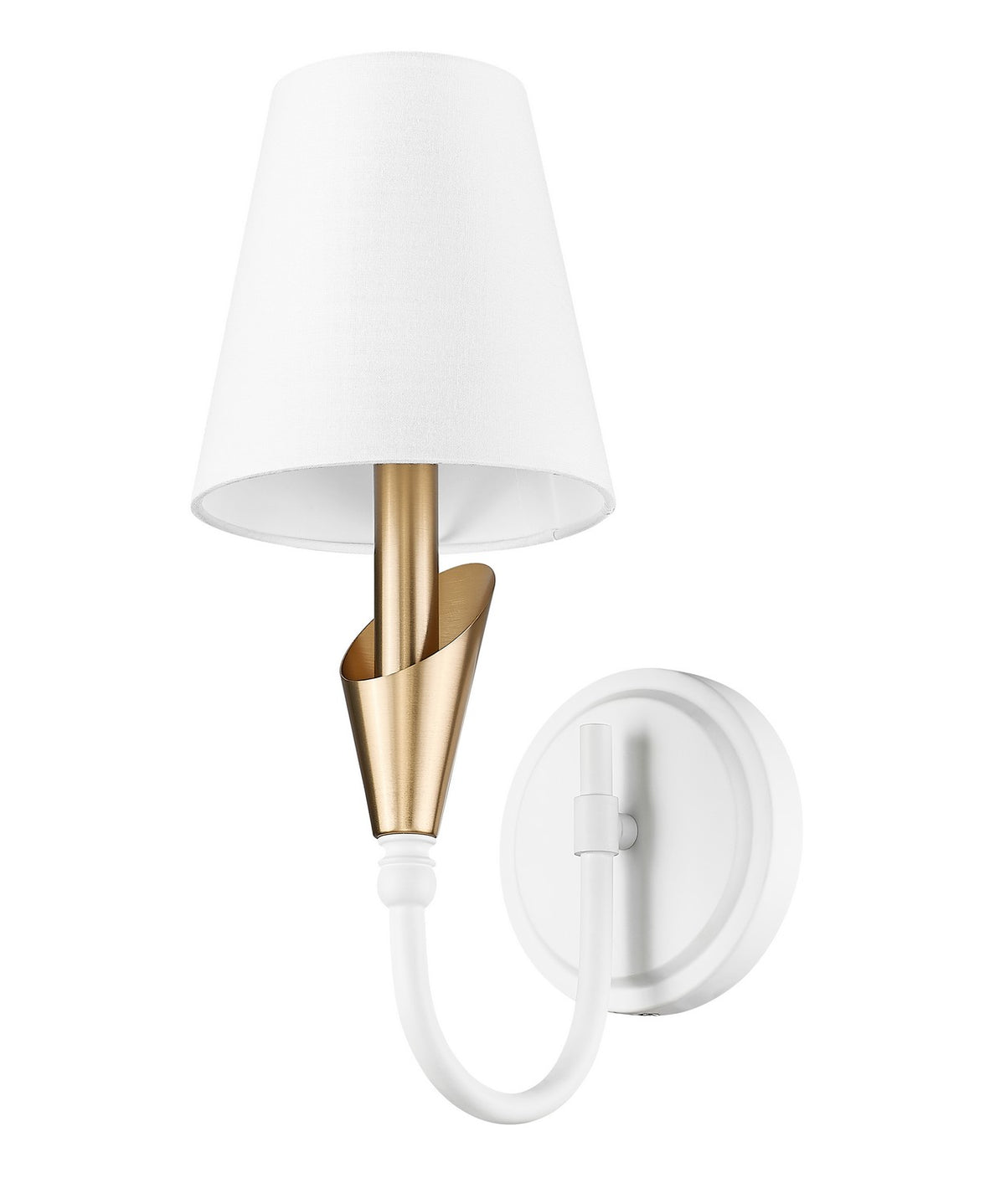 Applique murale Claudelle Blanc toundra + Or moderne, 14" – vue 5