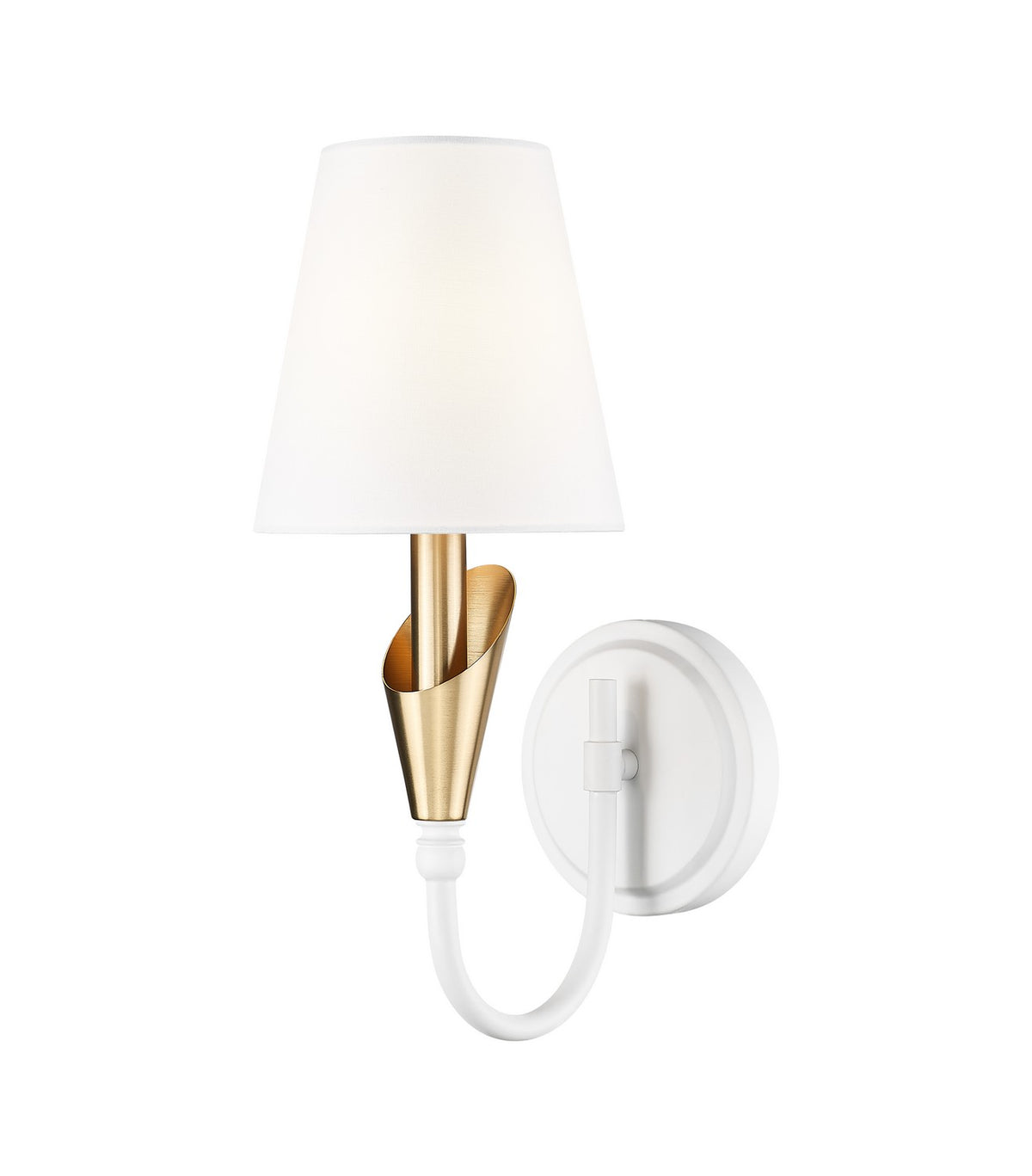 Applique murale Claudelle Blanc toundra + Or moderne, 14" – Z-Lite
