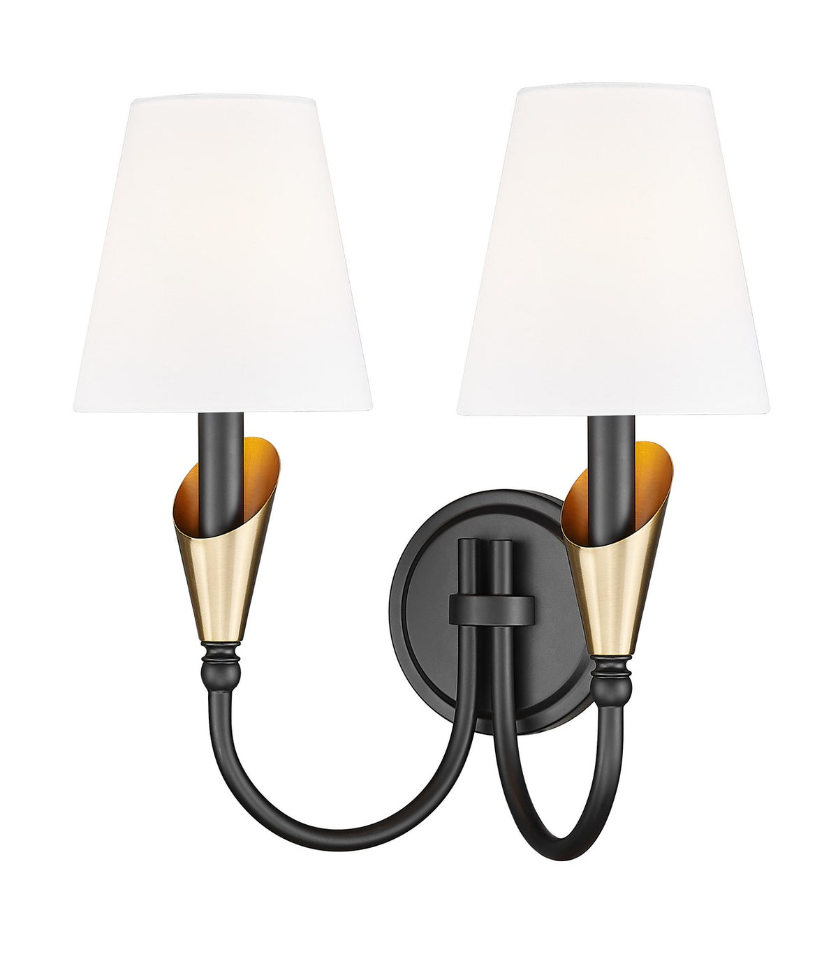 Applique murale Claudelle Noir mat + Or moderne, 14 1/2" – Z-Lite