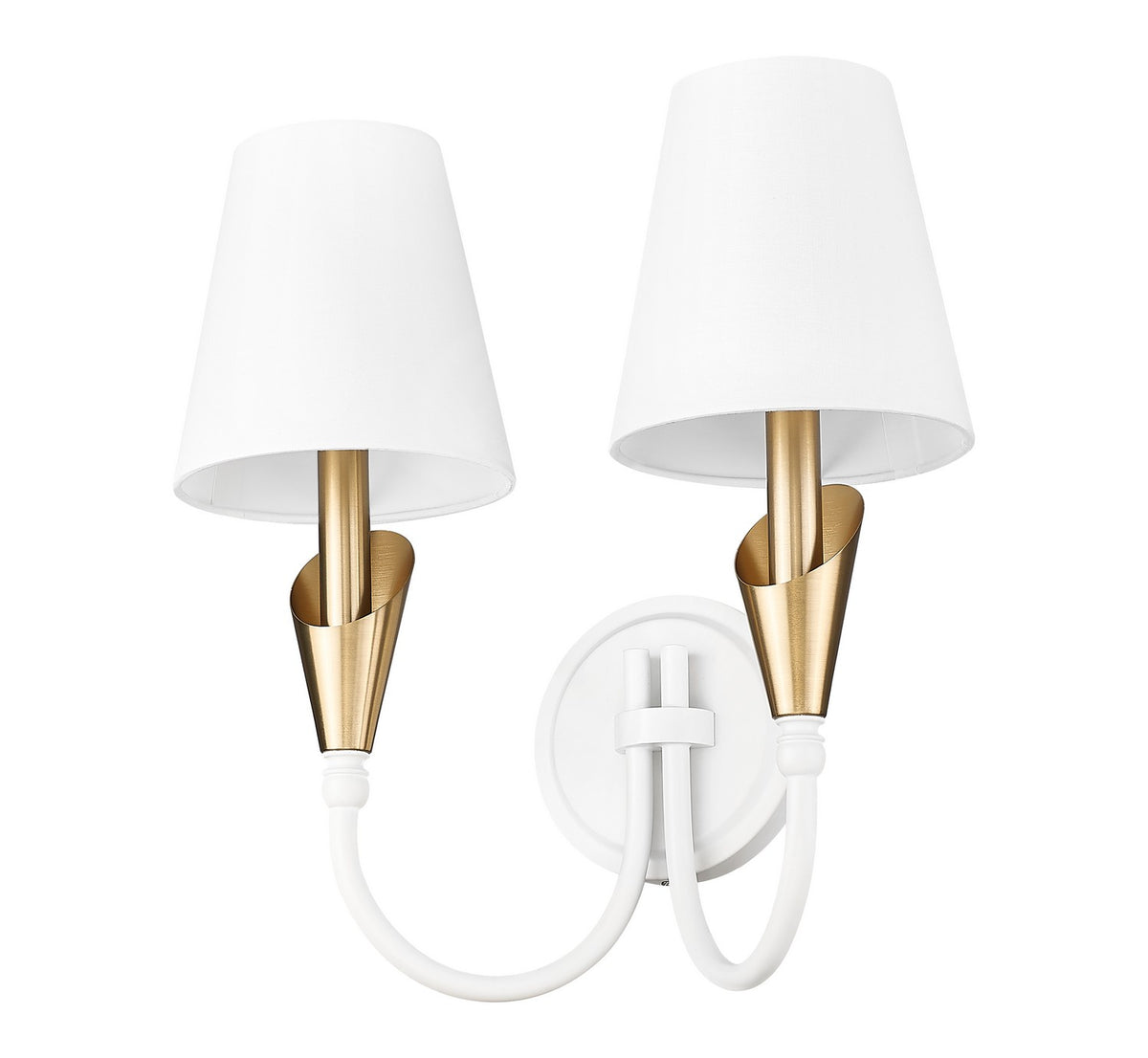 Applique murale Claudelle Blanc toundra + Or moderne, 14 1/2" – vue 5