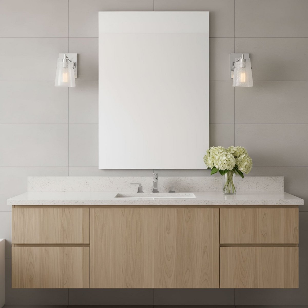 Applique murale Crofton - Laiton satiné Verre craquelé transparent by Visual Comfort Studio | Luminaires & cie
