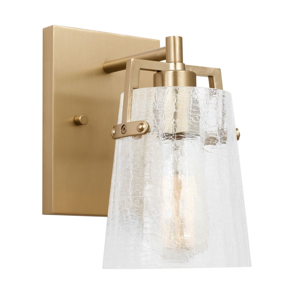 Applique murale Crofton - Laiton satiné Verre craquelé transparent by Visual Comfort Studio | Luminaires & cie