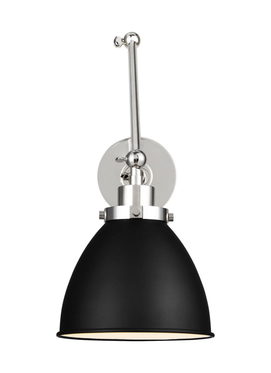 Applique murale double bras dôme Wellfleet - Nickel poli Noir minuit by Visual Comfort Studio | Luminaires & cie