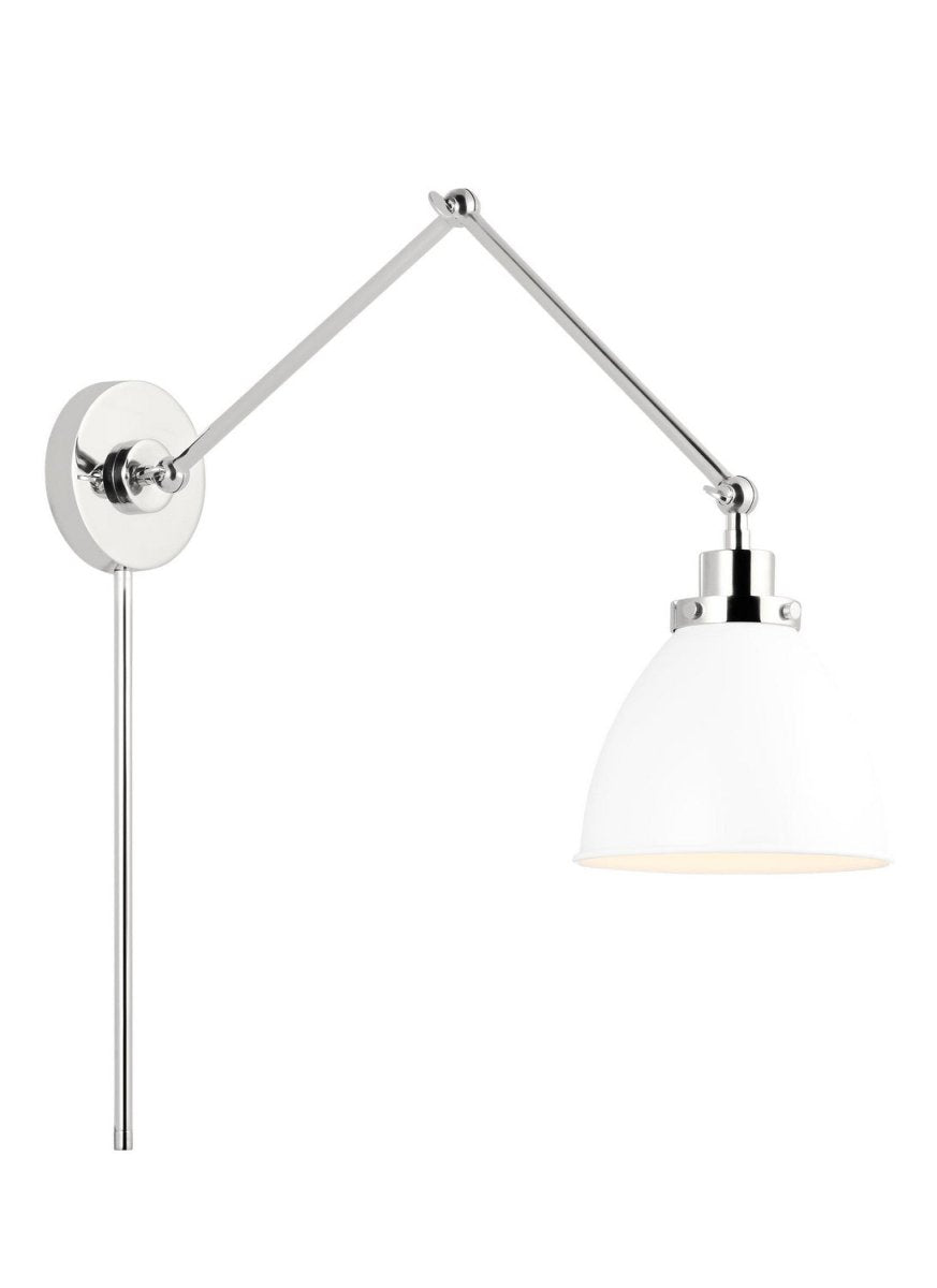 Applique murale double bras dôme Wellfleet - Nickel poli Blanc mat by Visual Comfort Studio | Luminaires & cie