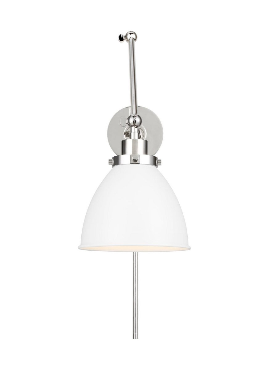 Applique murale double bras dôme Wellfleet - Nickel poli Blanc mat by Visual Comfort Studio | Luminaires & cie