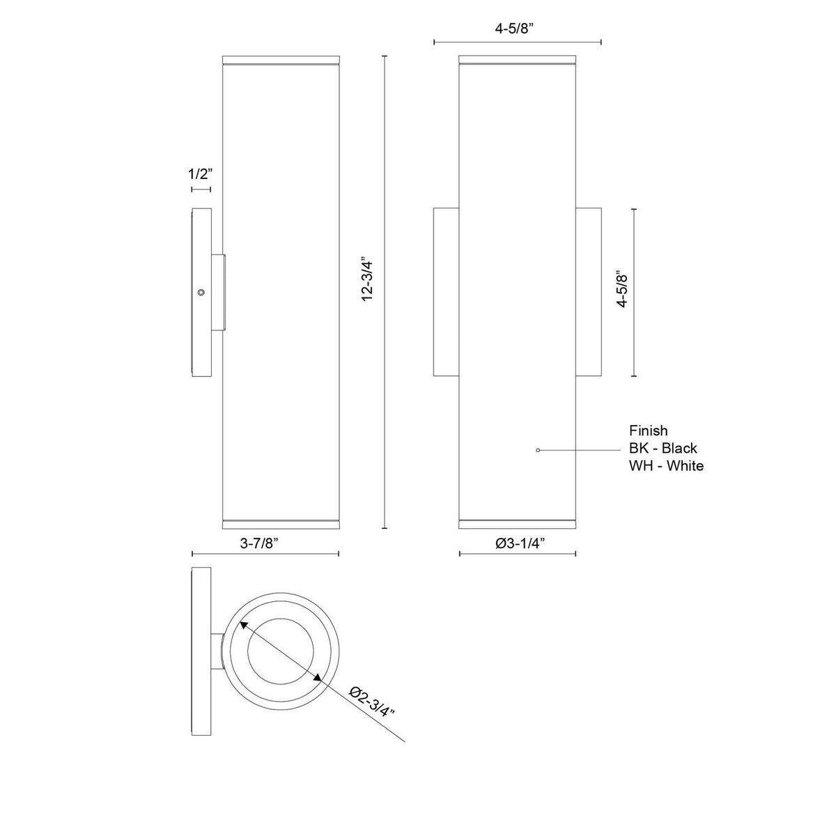 Applique murale haut/bas Lorna Blanc, 12 3/4", 3 7/8" – vue 2