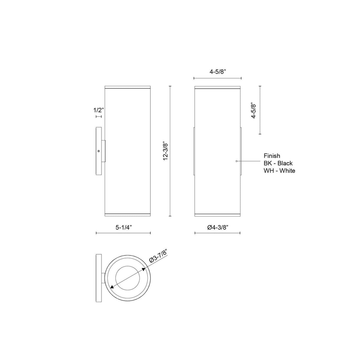 Applique murale haut/bas Lorna Blanc, 12 3/8", 5 1/4" – vue 2